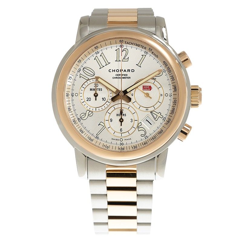Mille Miglia Chronograph Rose Gold & Stainless Steel White Dial Product Image