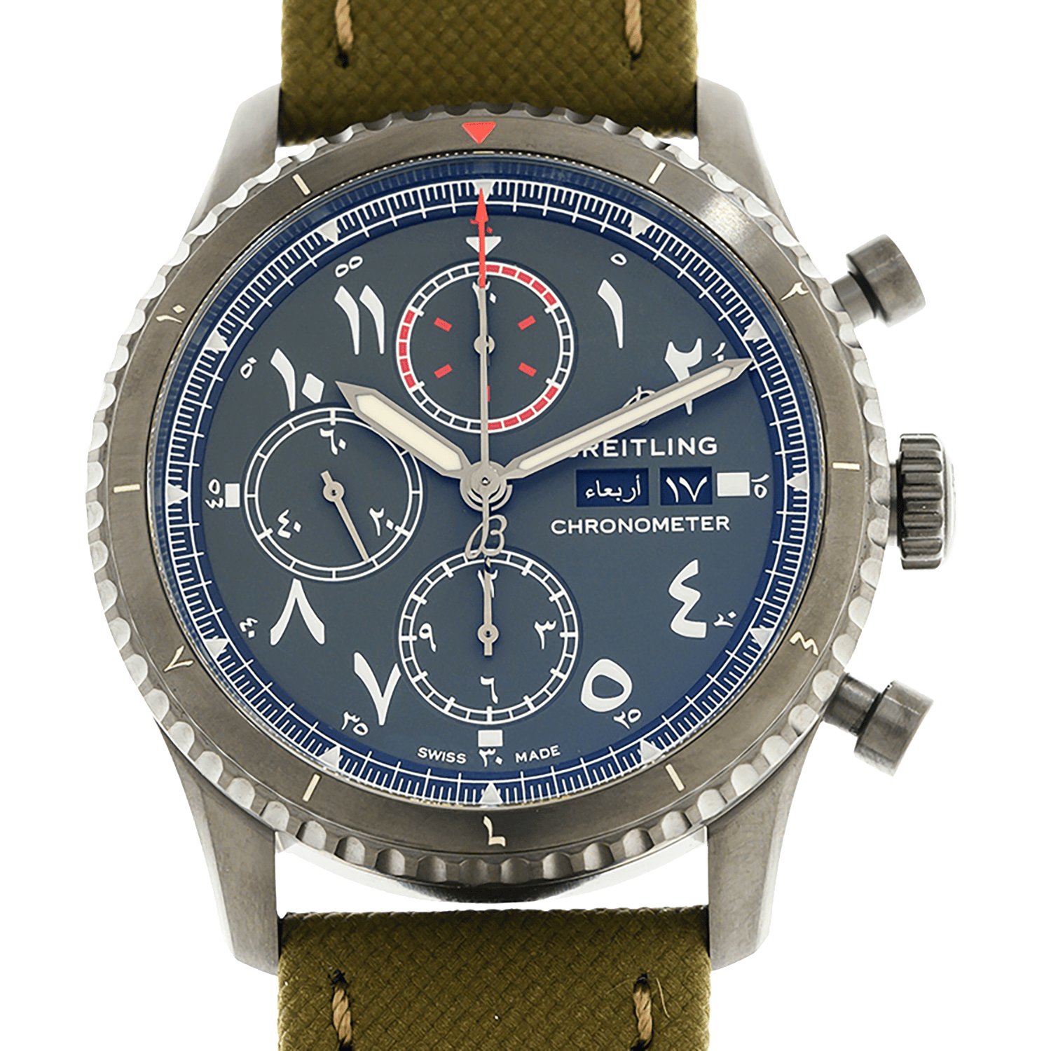 Aviator 8 Chronograph Steel Blue Dial 43mm Product Image