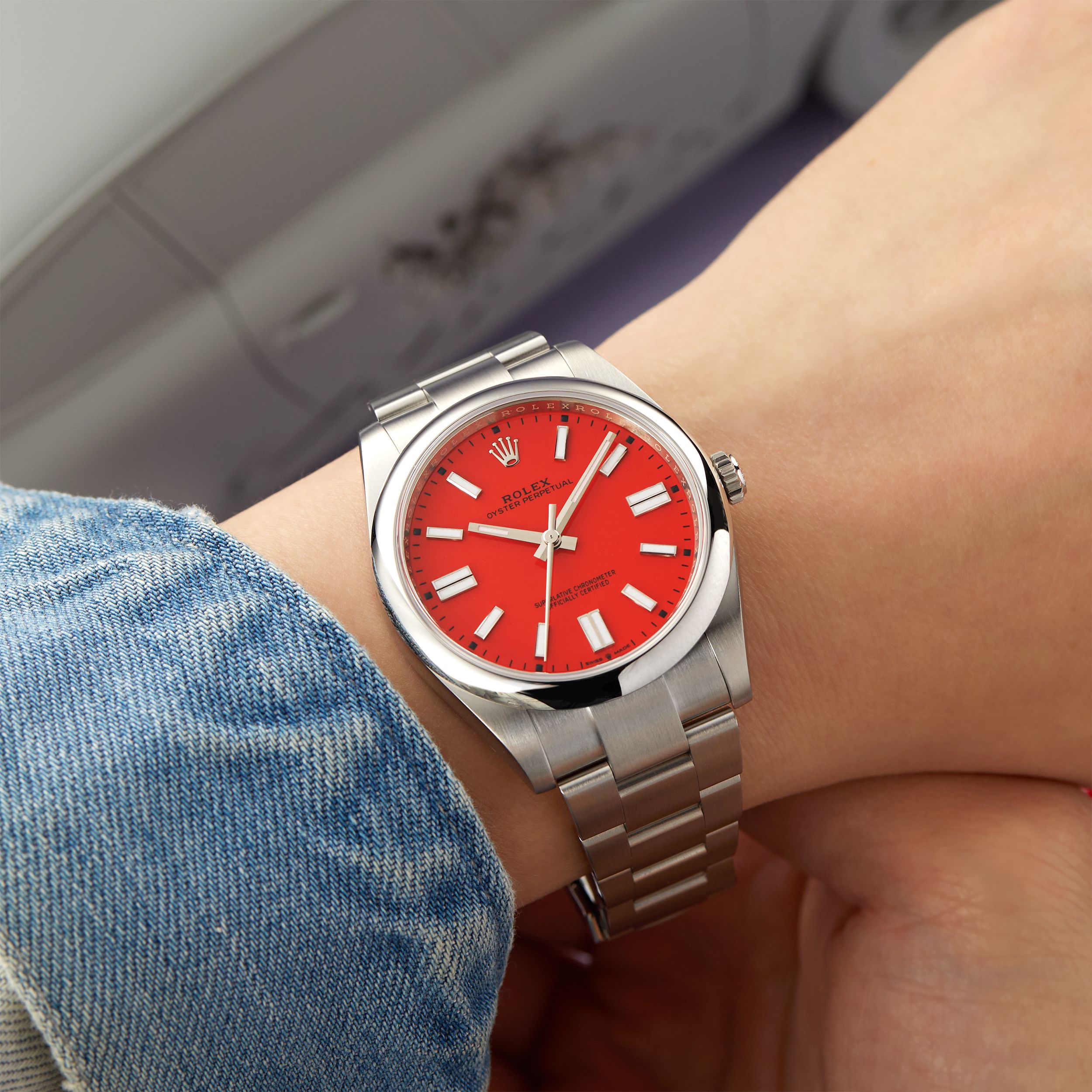 Rolex oyster perpetual 41 red clearance
