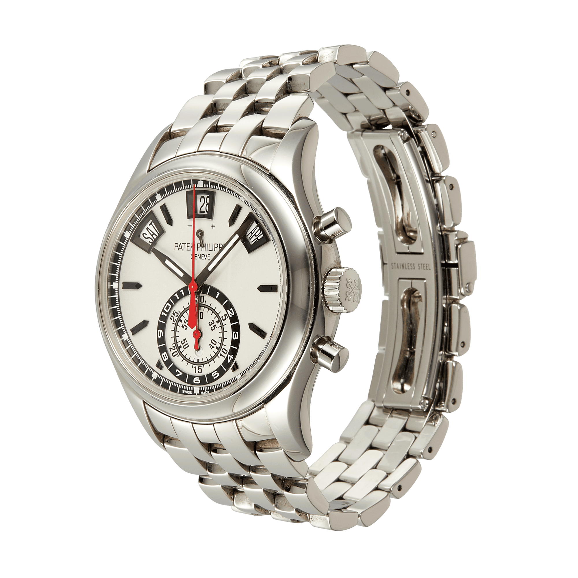 Patek Philippe Complications Annual Calendar Chronograph Steel Silver Dial 40mm 5960 1A 001 Wristcheck