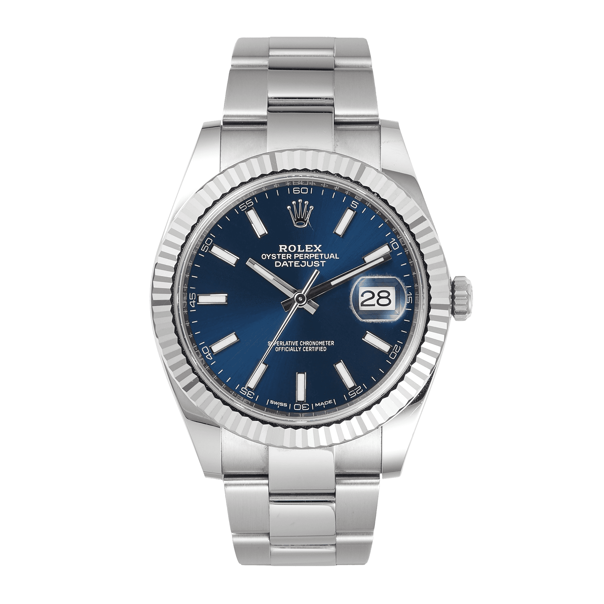 Rolex datejust steel blue dial hotsell