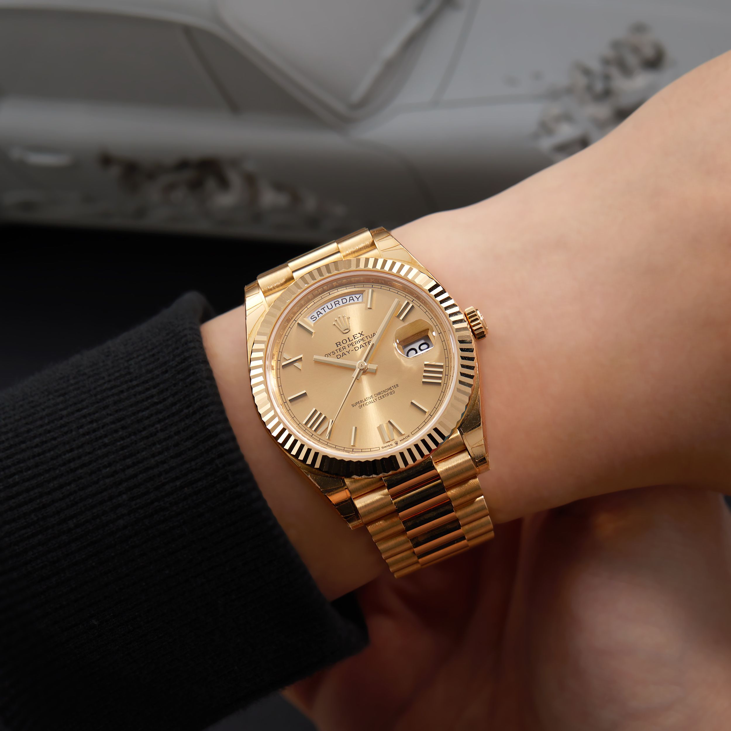 Rolex day date 40 on wrist best sale