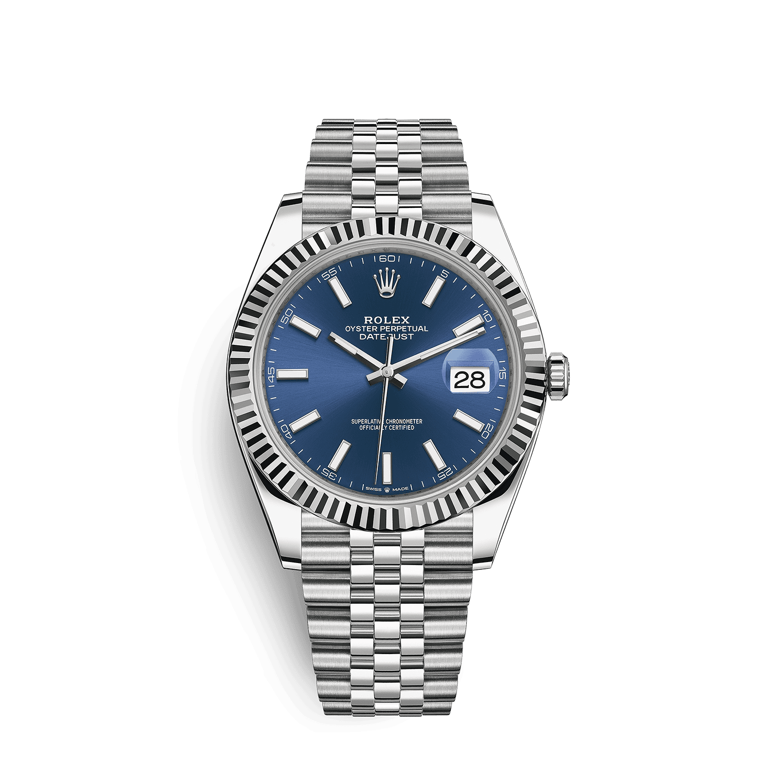 Rolex datejust steel blue dial sale