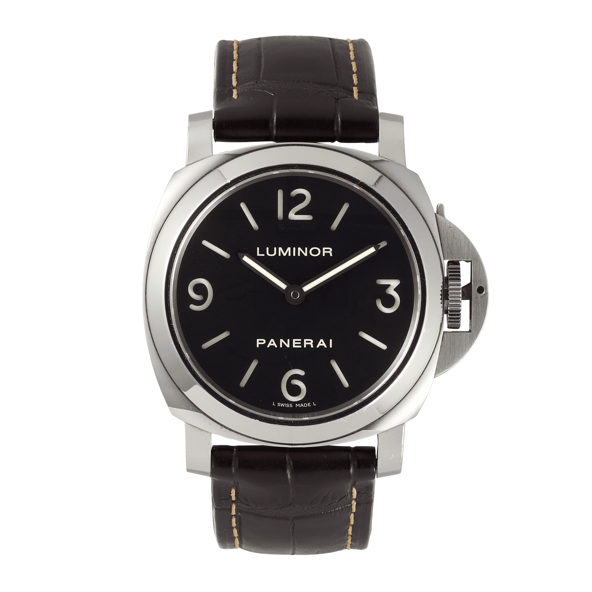 Panerai Luminor Base Stainless Steel Black Dial PAM00112 Wristcheck