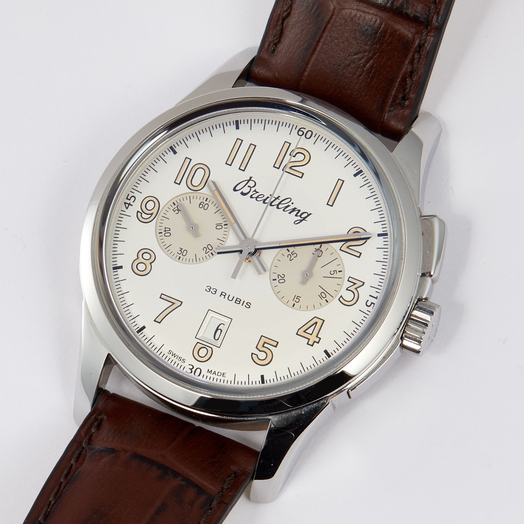 Transocean Chronograph 1915 Steel White Dial 43mm Product Image 6