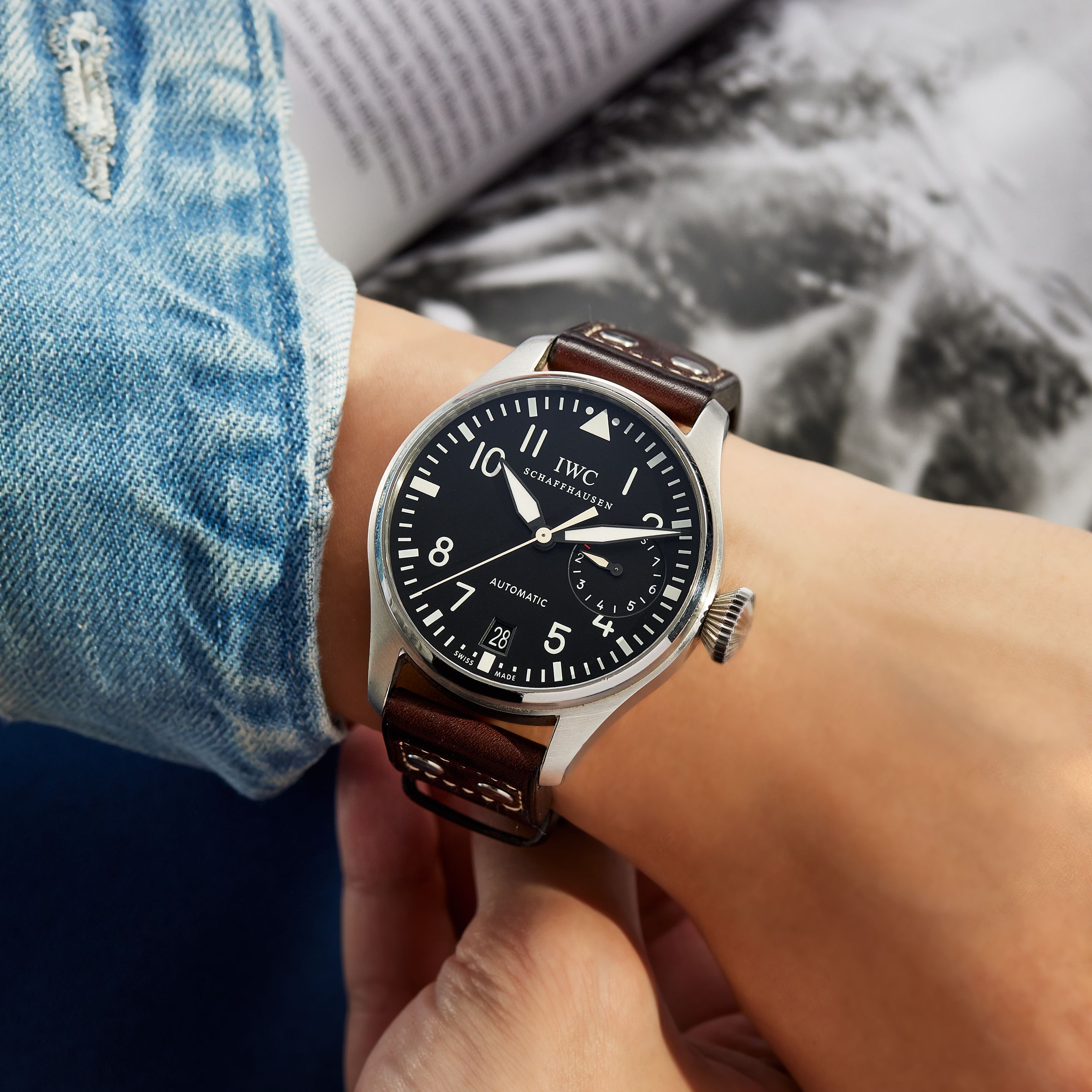 IWC Big Pilot s Watch Steel Black Dial 46mm IW500401 Wristcheck
