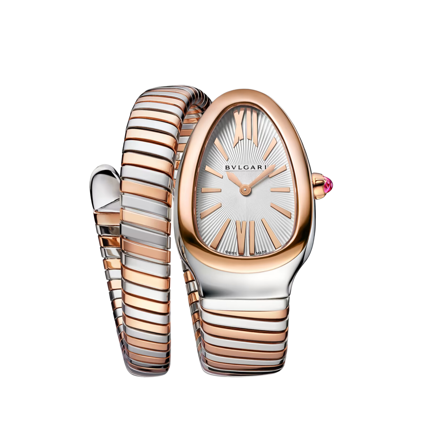Bulgari Serpenti Tubogas Rose Gold & Steel White Dial 35mm 103708