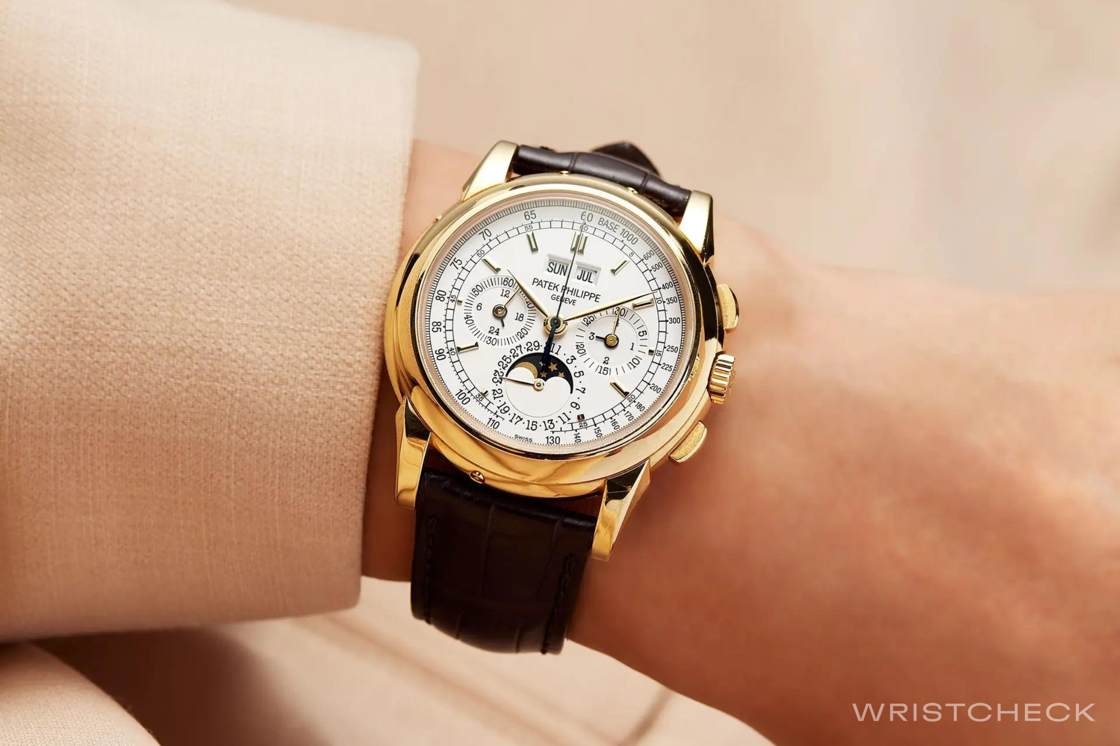 Patek Philippe Grand Complications Perpetual Calendar Chronograph Yellow Gold White Dial