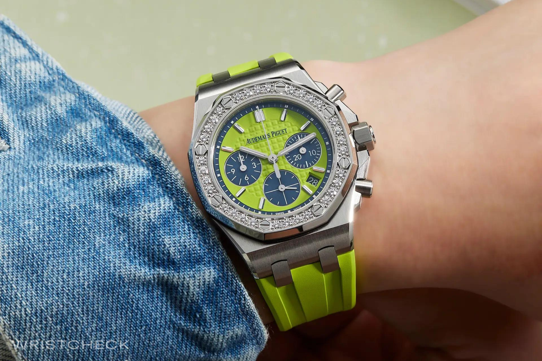 Audemars Piguet Royal Oak Offshore Chronograph Stainless Steel Diamond Green Dial