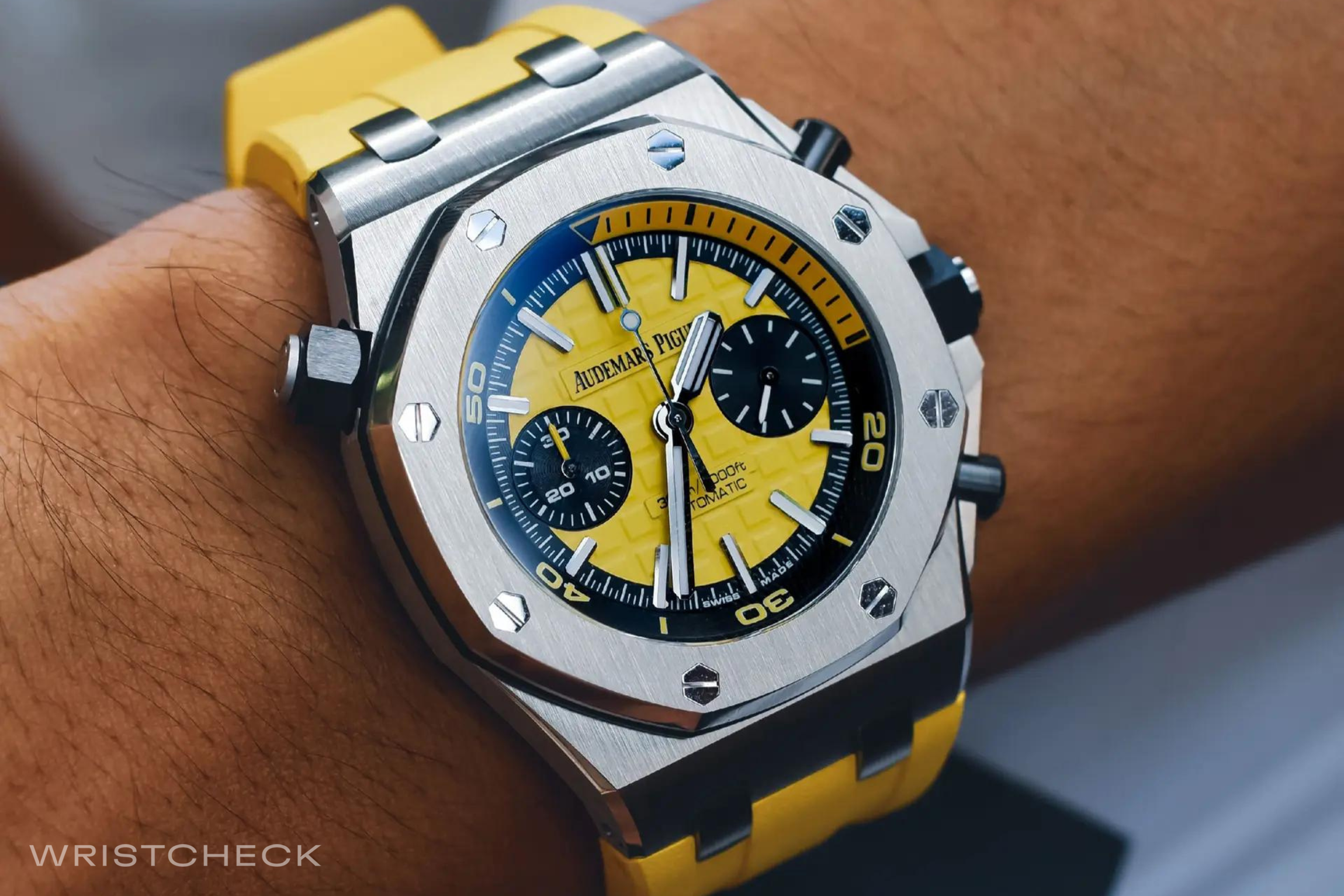 Audemars Piguet Royal Oak Offshore Diver Chronograph Stainless Steel Yellow Dial