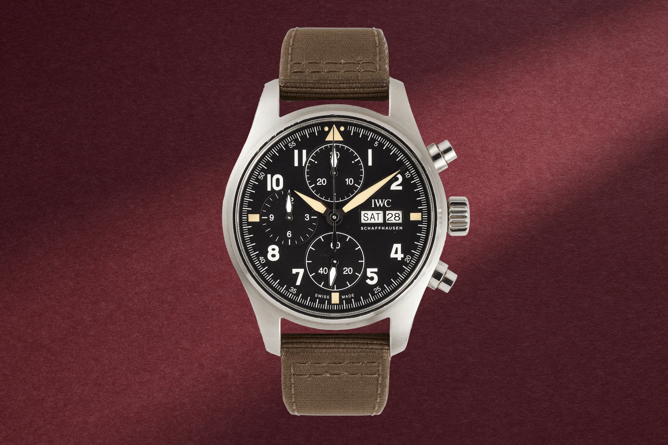 IWC Pilot's Watch Spitfire Chronograph Stainless Steel Black Dial