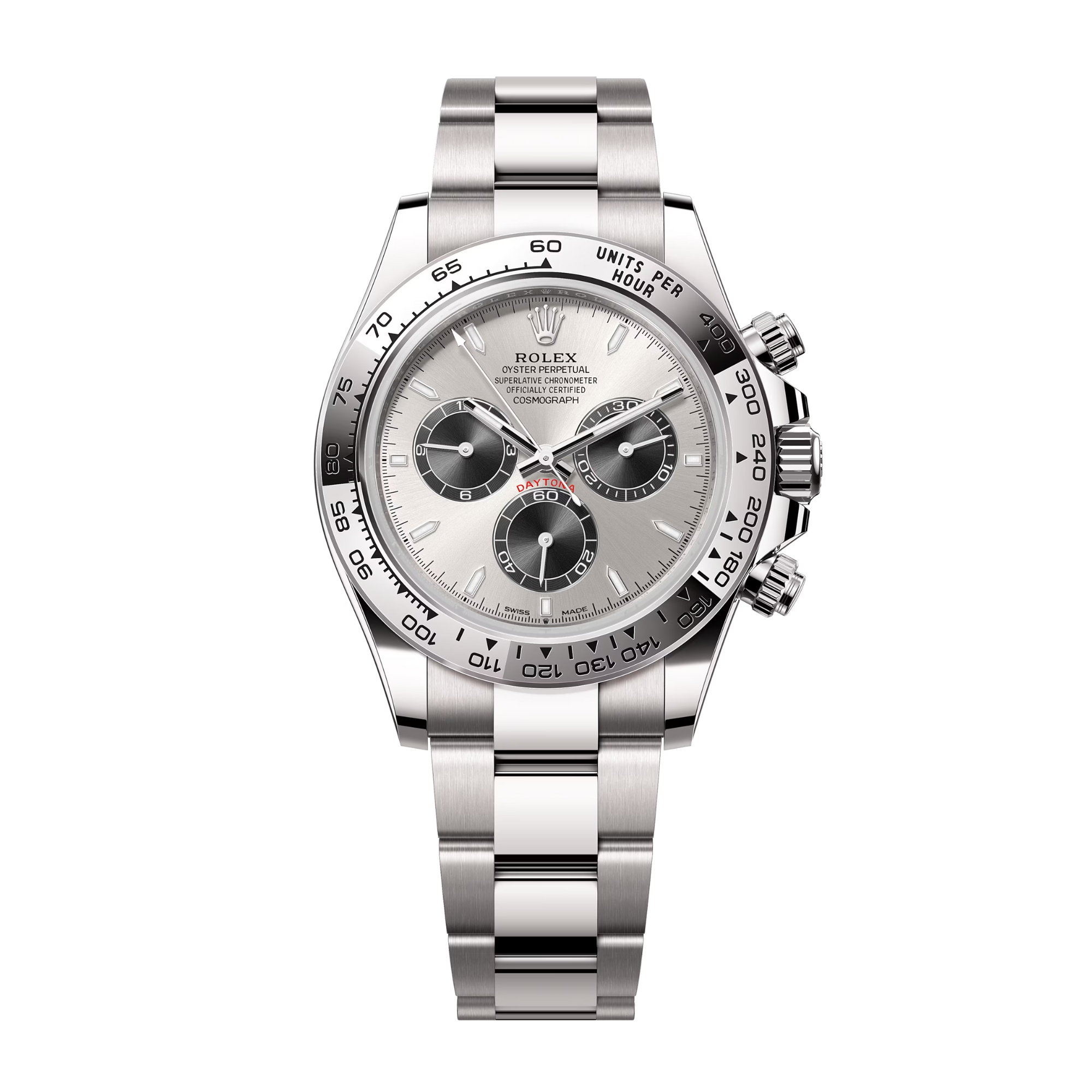 DAYTONA ローダウンサス　 ホワイト Rolex Daytona White Gold Silver Dial 40mm 126509-0003 - Make an