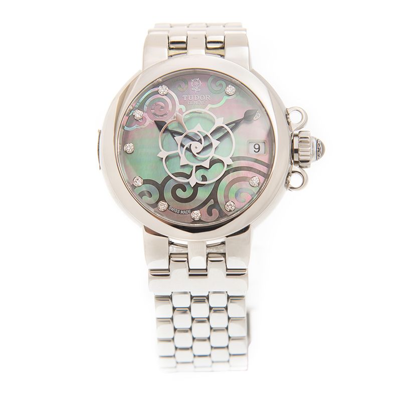 英国ウェストミンスター寺院　ゴブラン織テーブルランナー　Tudor Rose柄 Tudor Clair de Rose Steel Green and Pink Dial 34mm M35700-65770