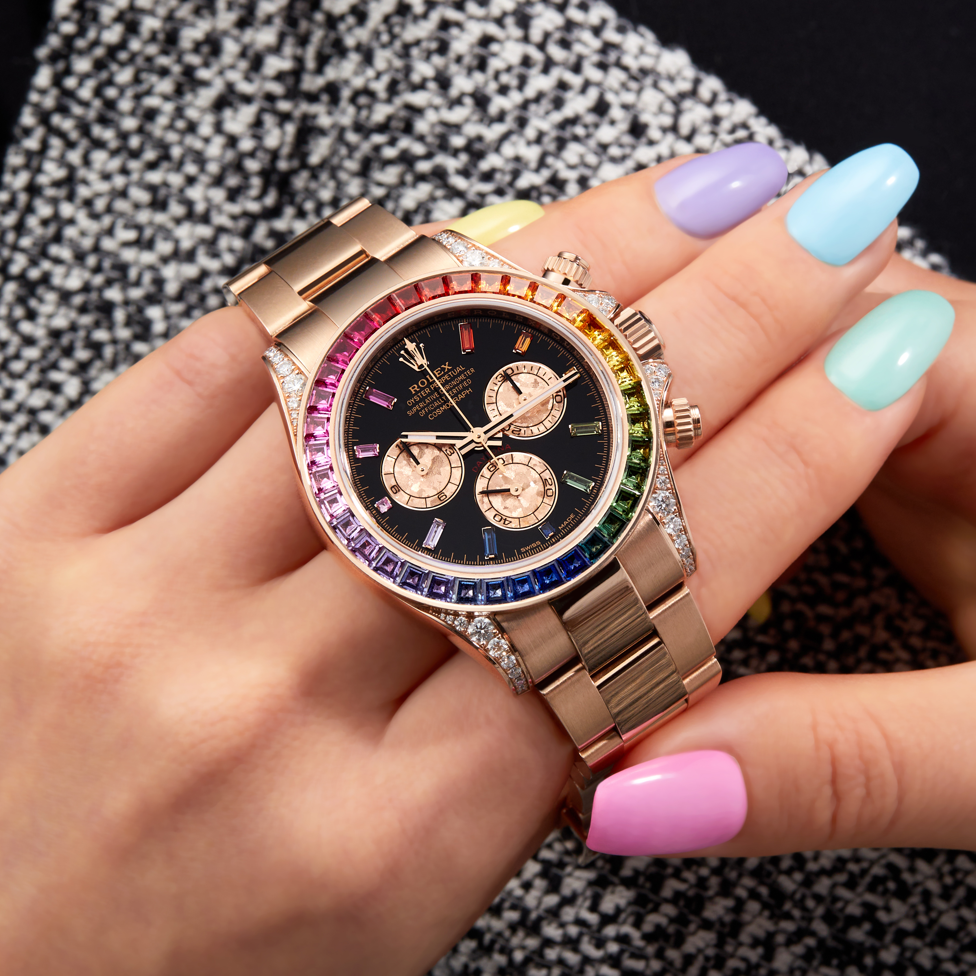 Daytona Rose Gold Rainbow Black Dial 40mm Product Image 12