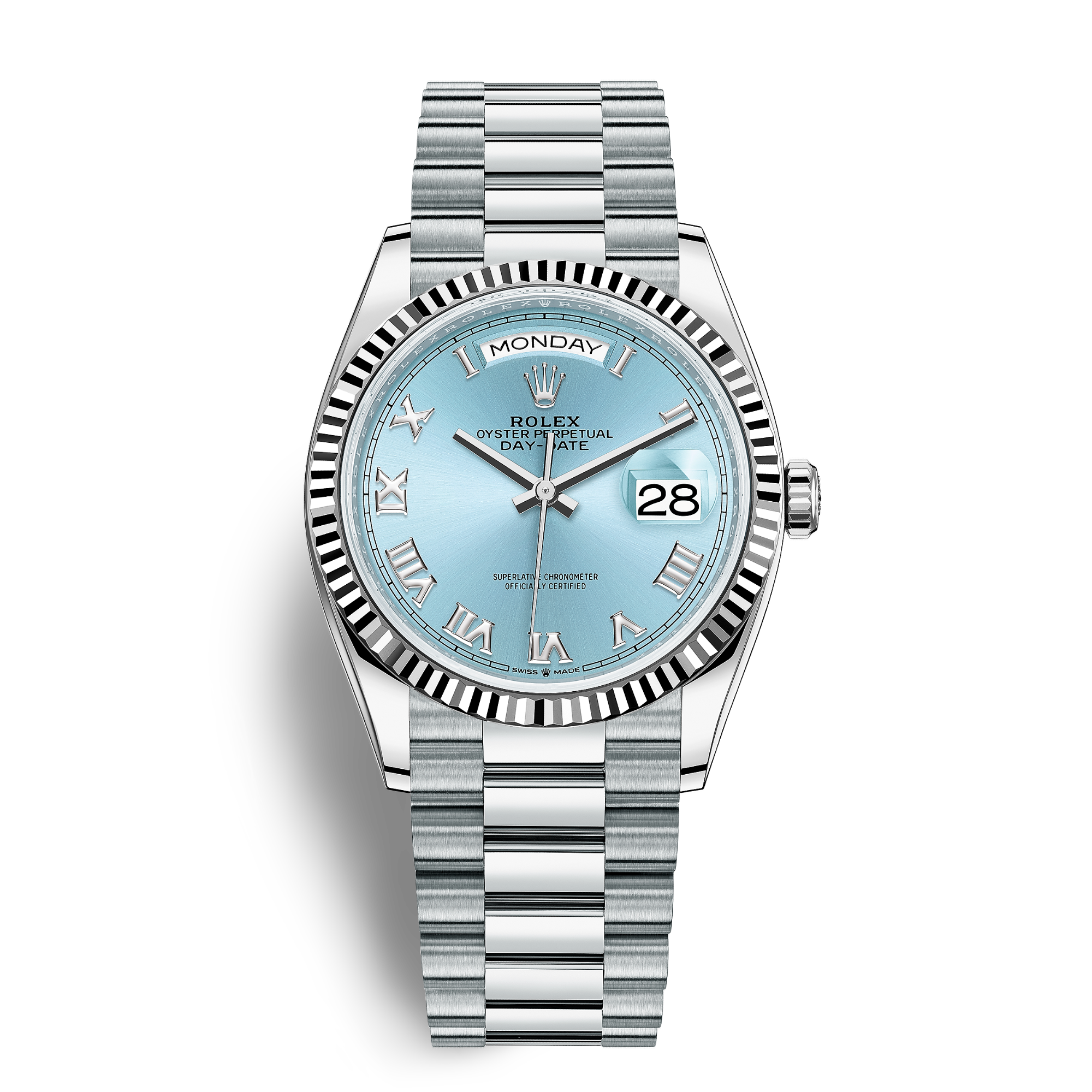 Day-Date Platinum Blue Dial 36mm Product Image