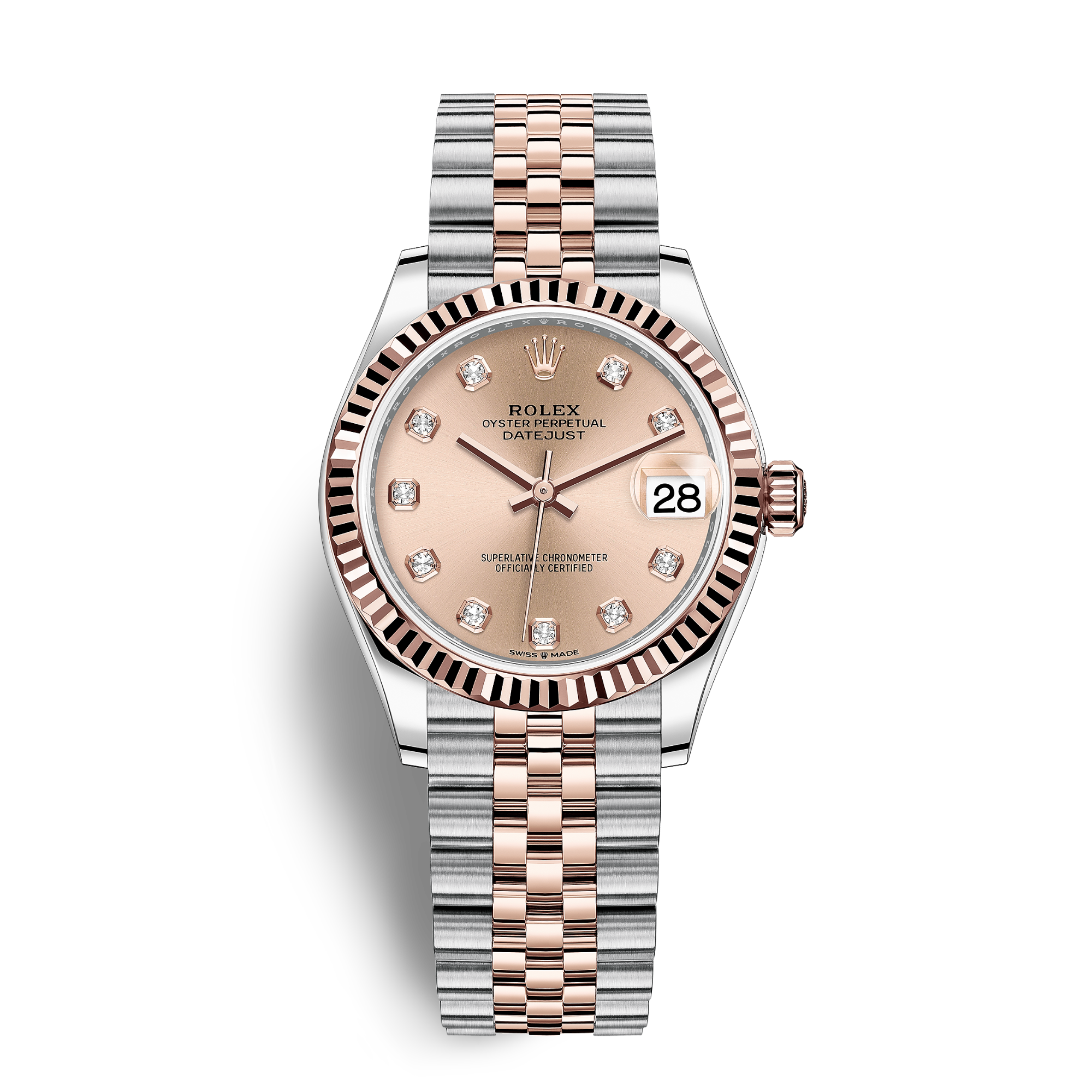 Datejust Rose Gold & Steel Jubilee Pink Dial 31mm Product Image
