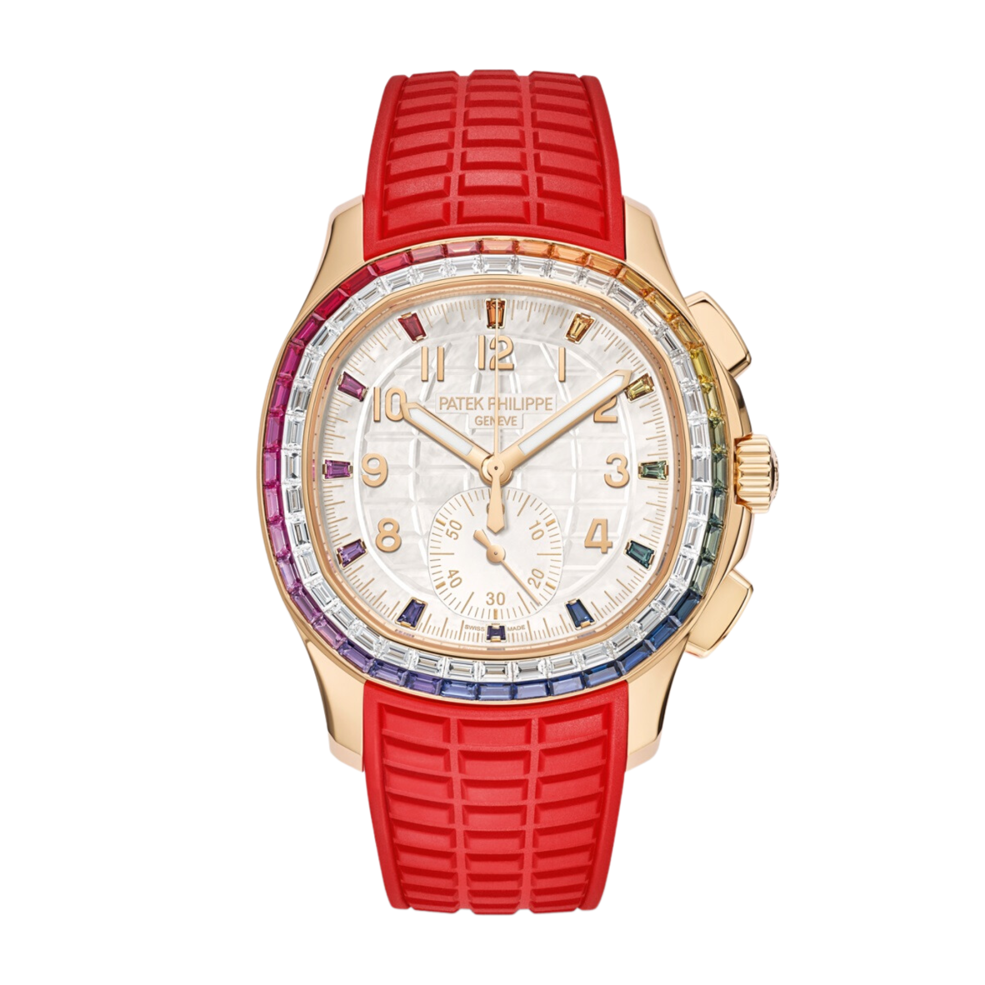 Aquanaut Luce "Rainbow" Chronograph Rose Gold Diamond White Dial 39mm Product Image