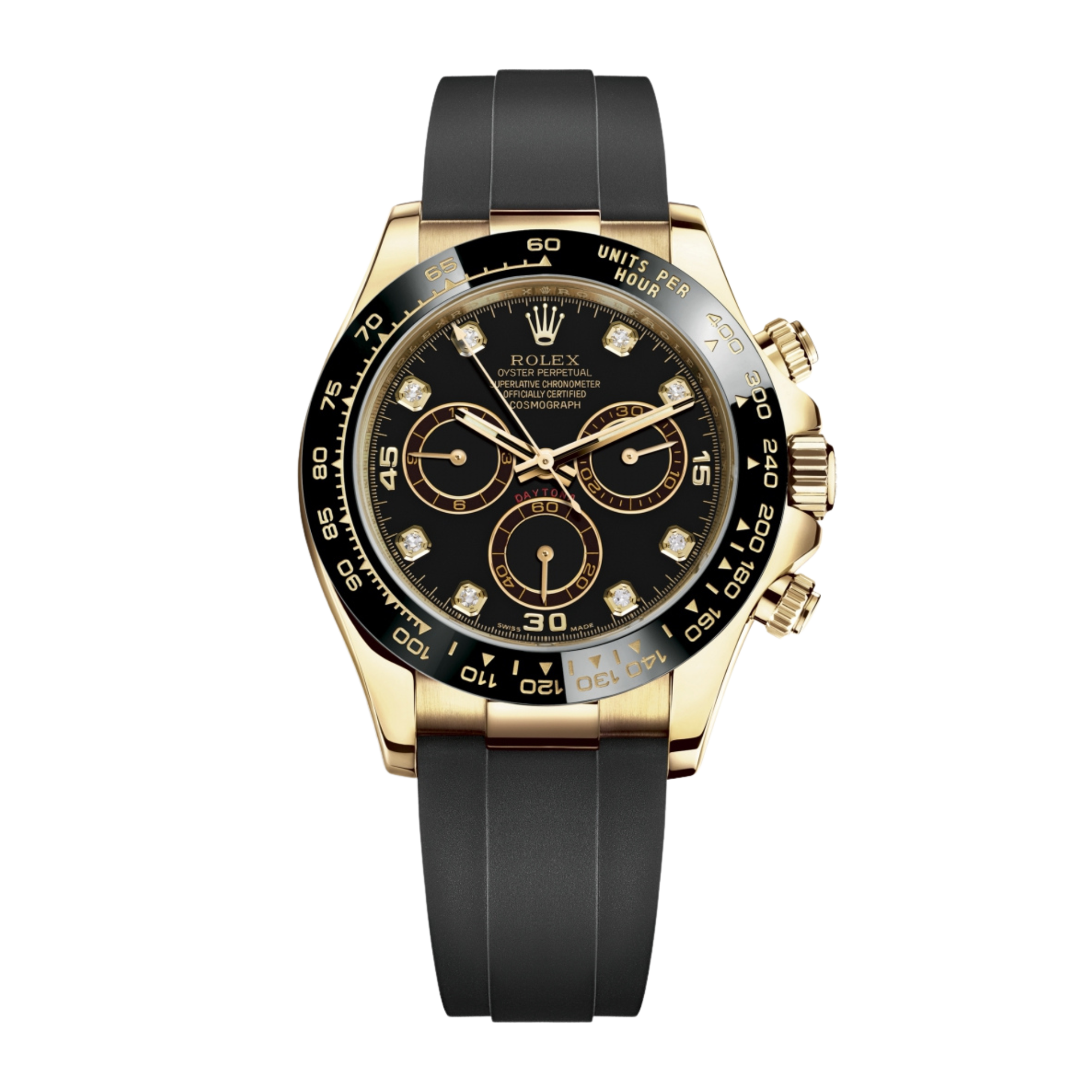 Rolex Daytona Yellow Gold Diamond Oysterflex 