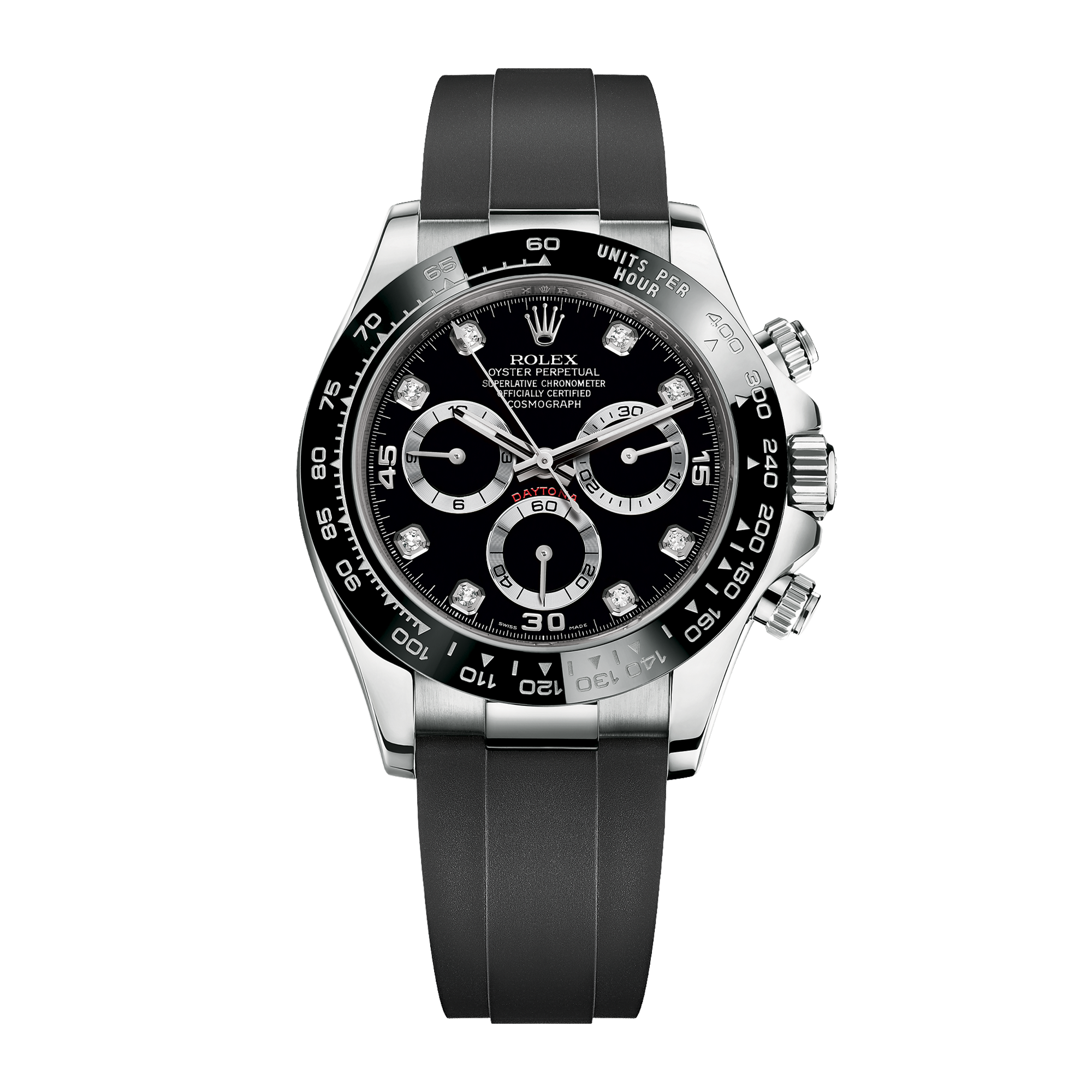 Rolex Daytona White Gold Oysterflex Black Dial 40mm 116519LN