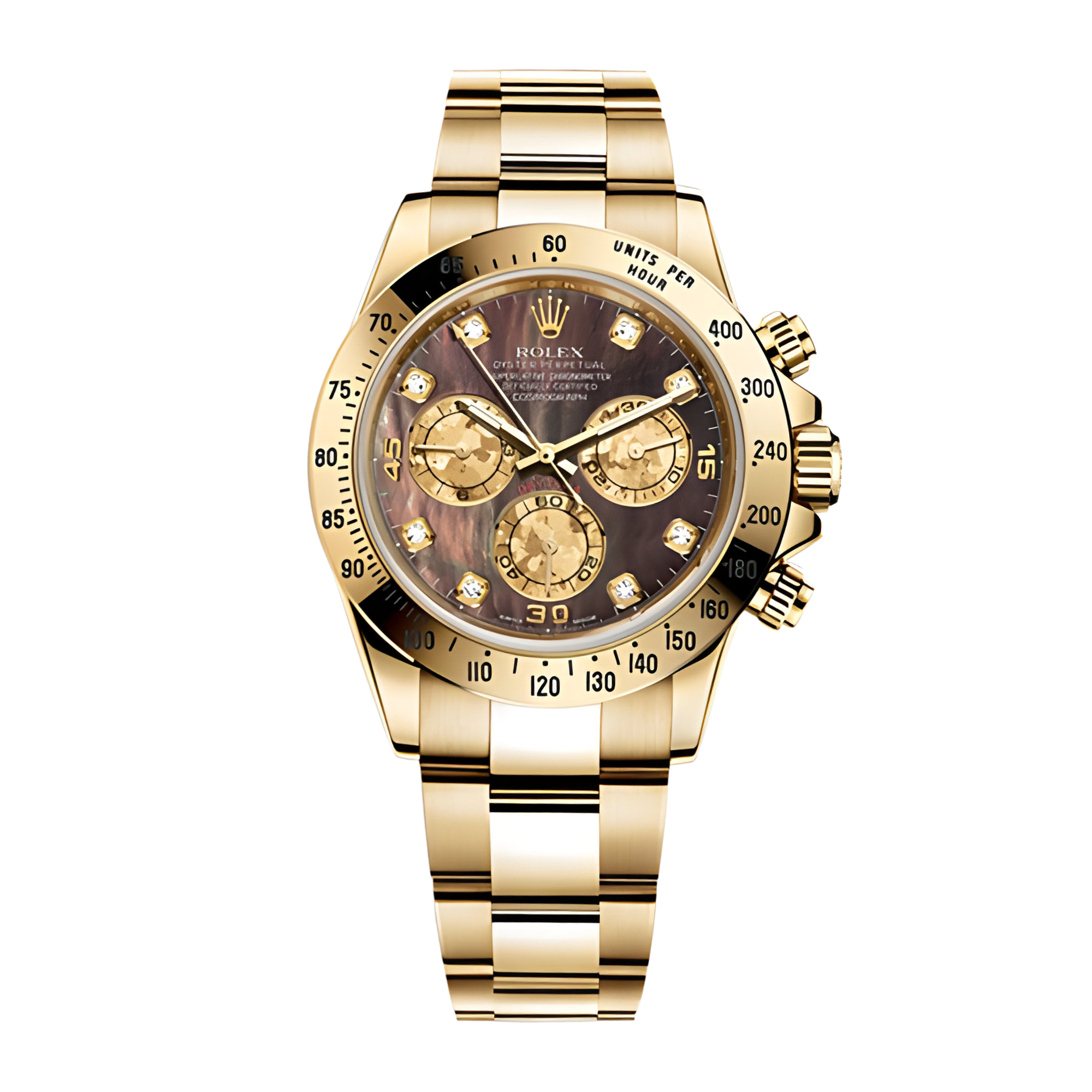 【たまき】 Rolex Daytona Yellow Gold & Steel Black Mother of Pearl Dial