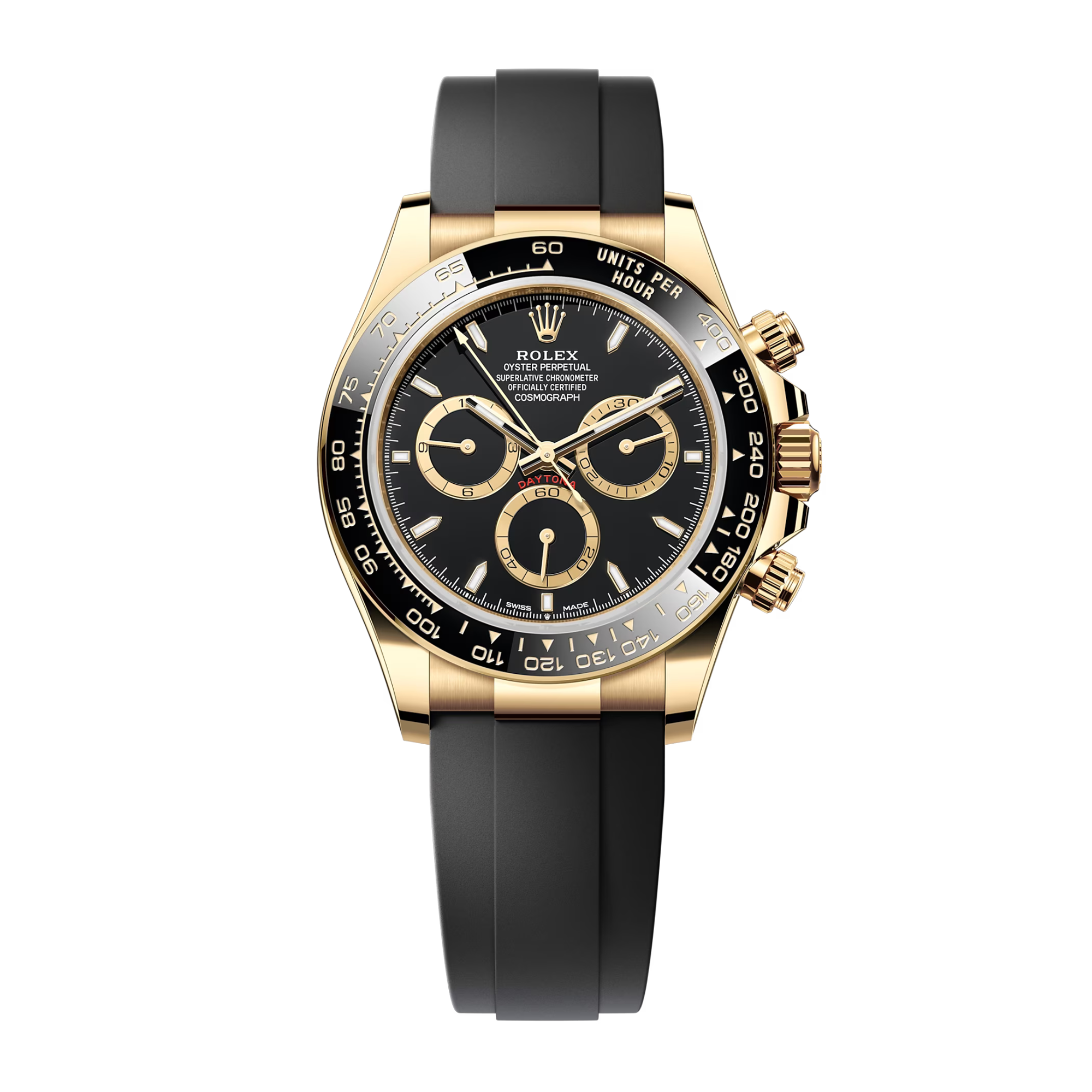 Rolex Daytona Yellow Gold Oysterflex Black Dial 40mm 126518LN-0008