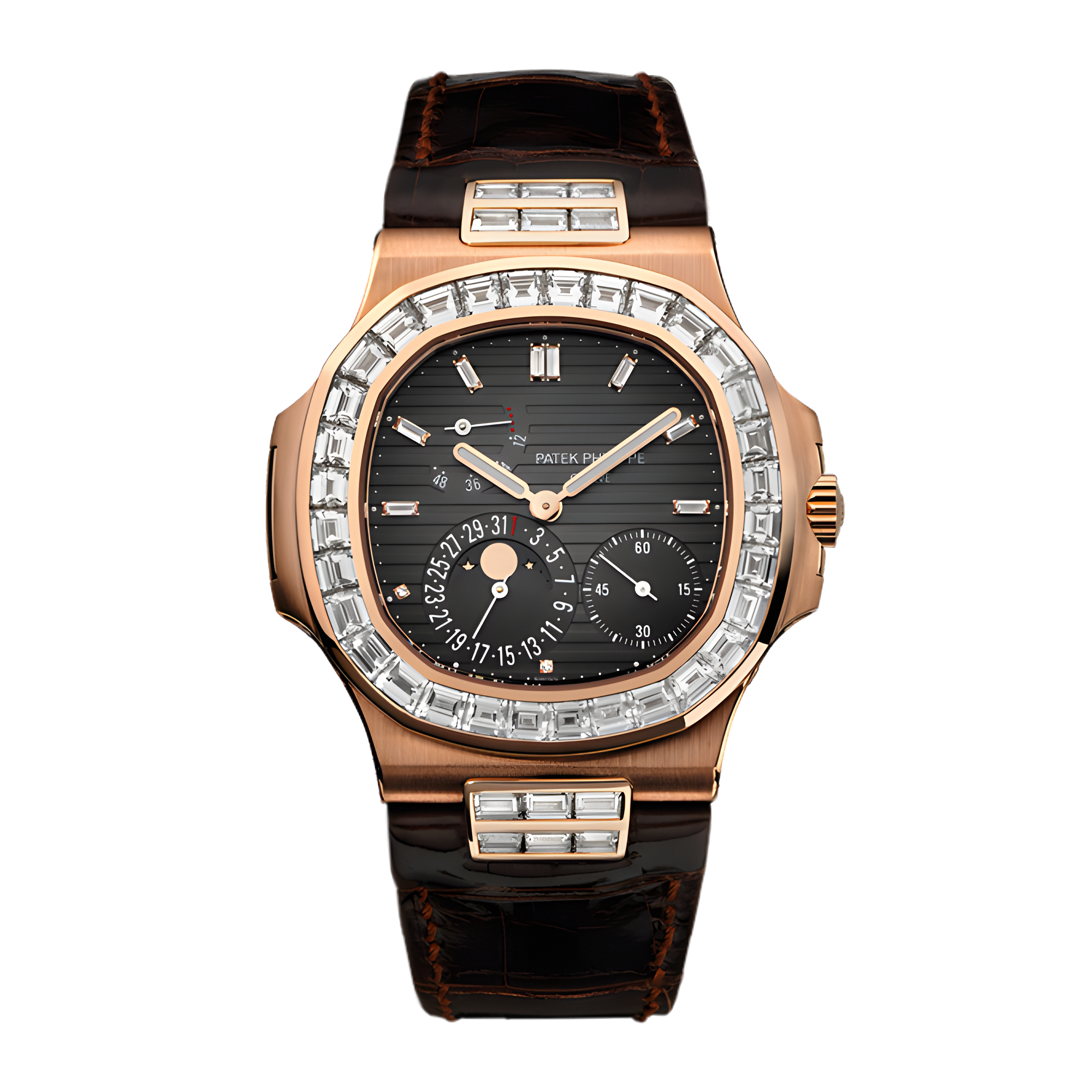 Nautilus Moonphase Rose Gold Diamond Black Dial 40mm Product Image
