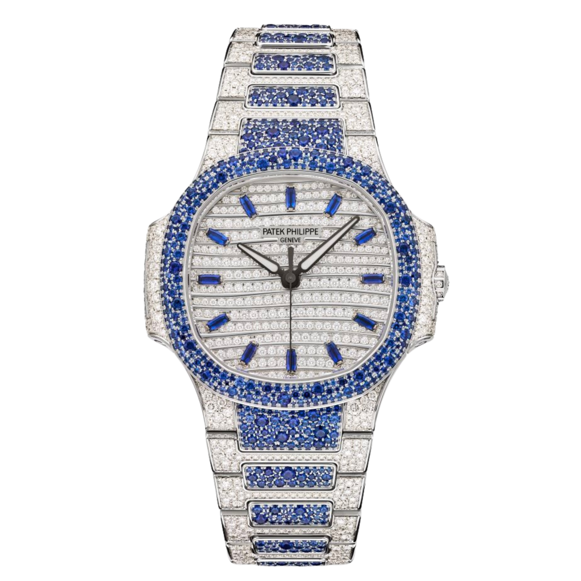 Nautilus Haute Joaillerie White Gold Sapphire Diamond Pave Dial 35mm Product Image