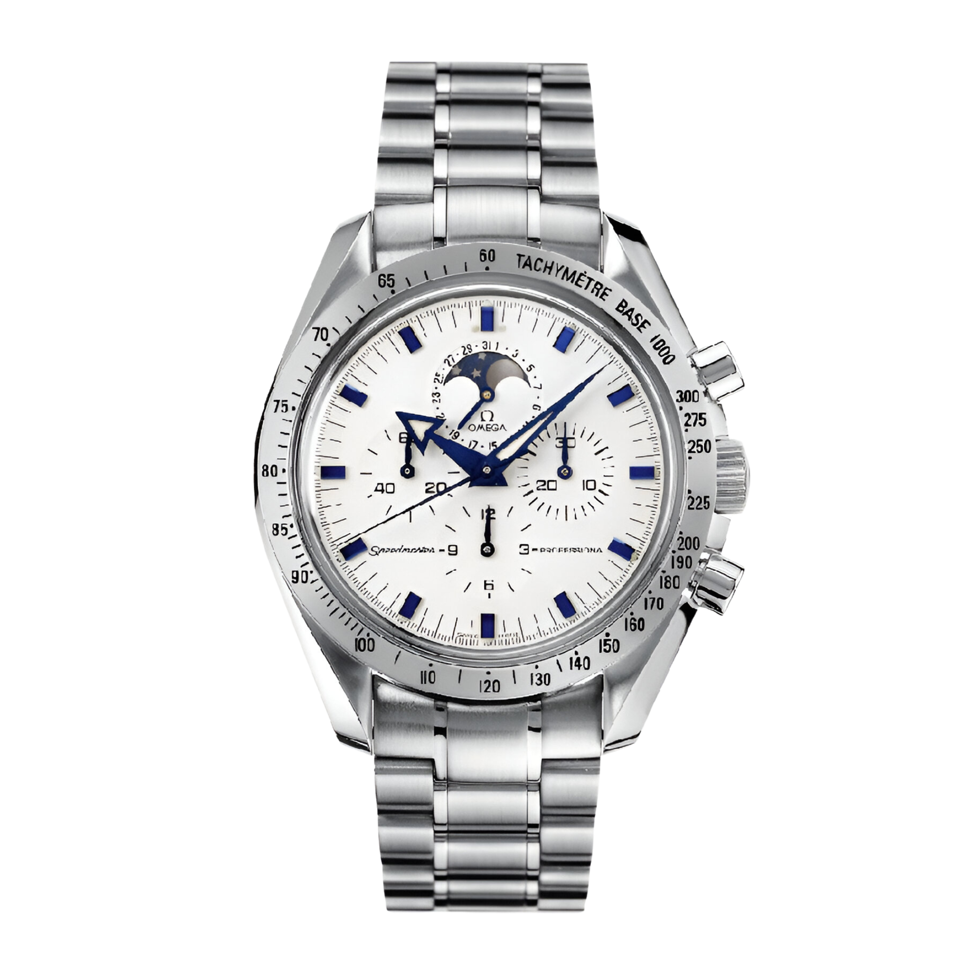 Speedmaster Professional Moonphase "Broad Arrow" Steel White Dial 42mm Product Image