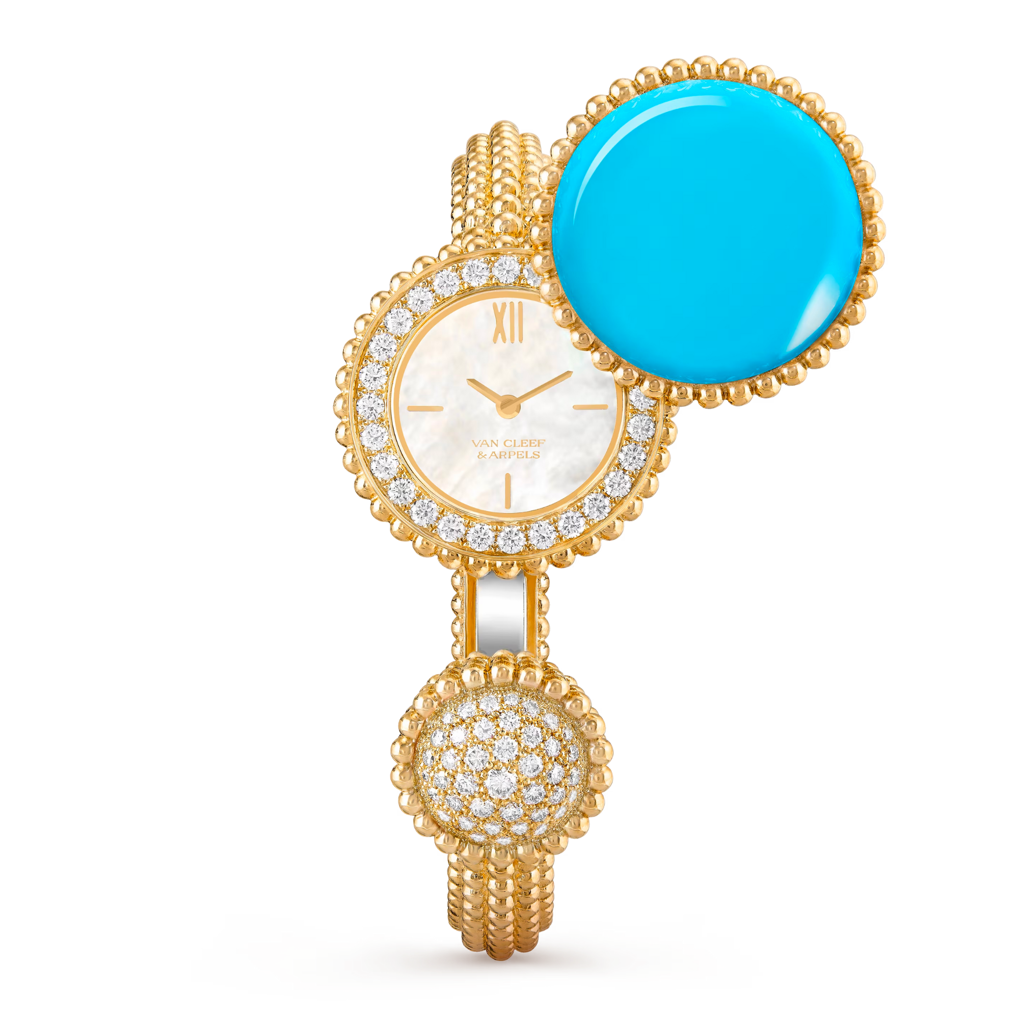 Perlee Toi & Moi Secret Watch 25 Yellow Gold Diamond Mother of Pearl Dial Product Image