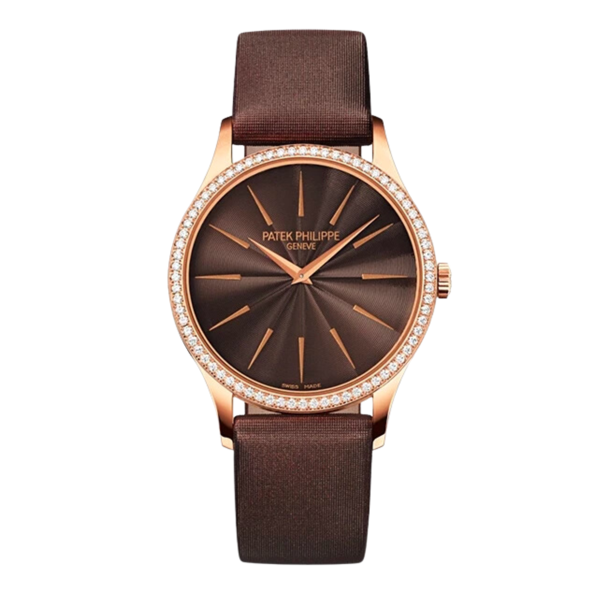 Calatrava Rose Gold Diamond Brown Dial 33mm Product Image