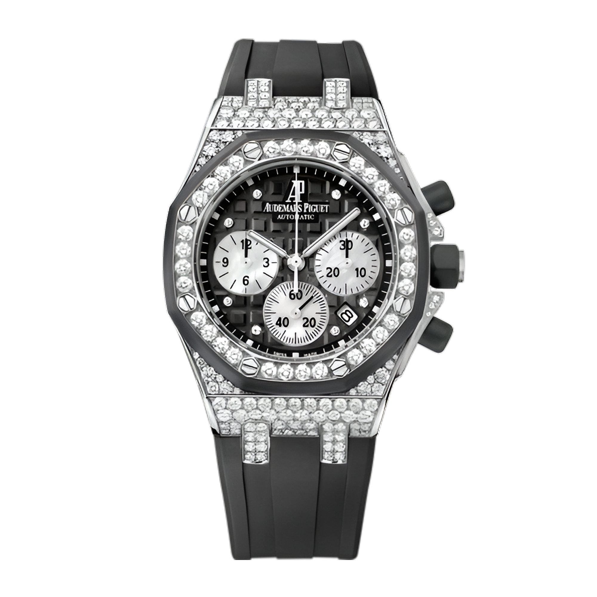 Royal Oak Offshore Lady Chronograph White Gold Diamond Black Dial 37mm Product Image