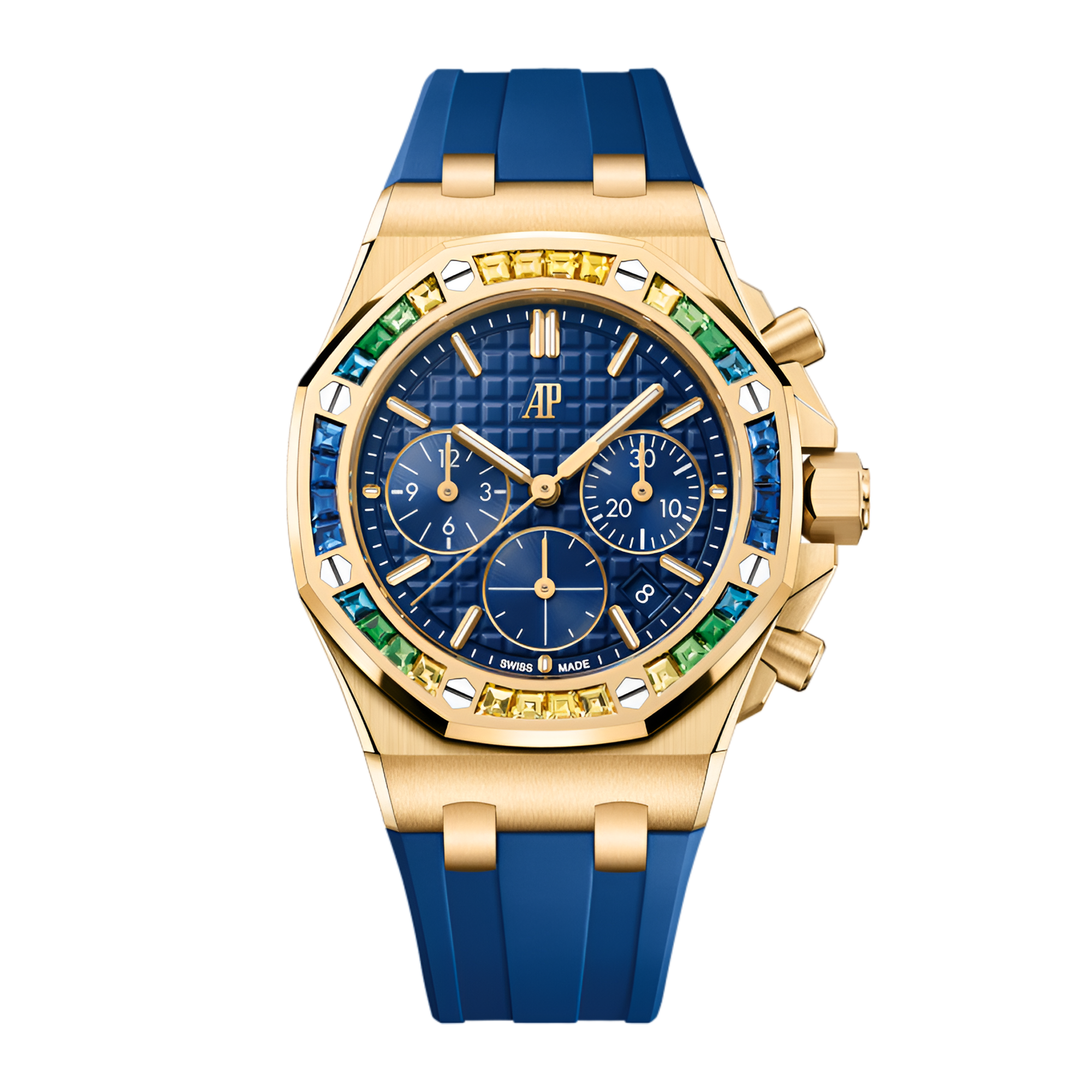 Royal Oak Offshore Lady Chronograph Yellow Gold Gem-Set Blue Dial 37mm Product Image