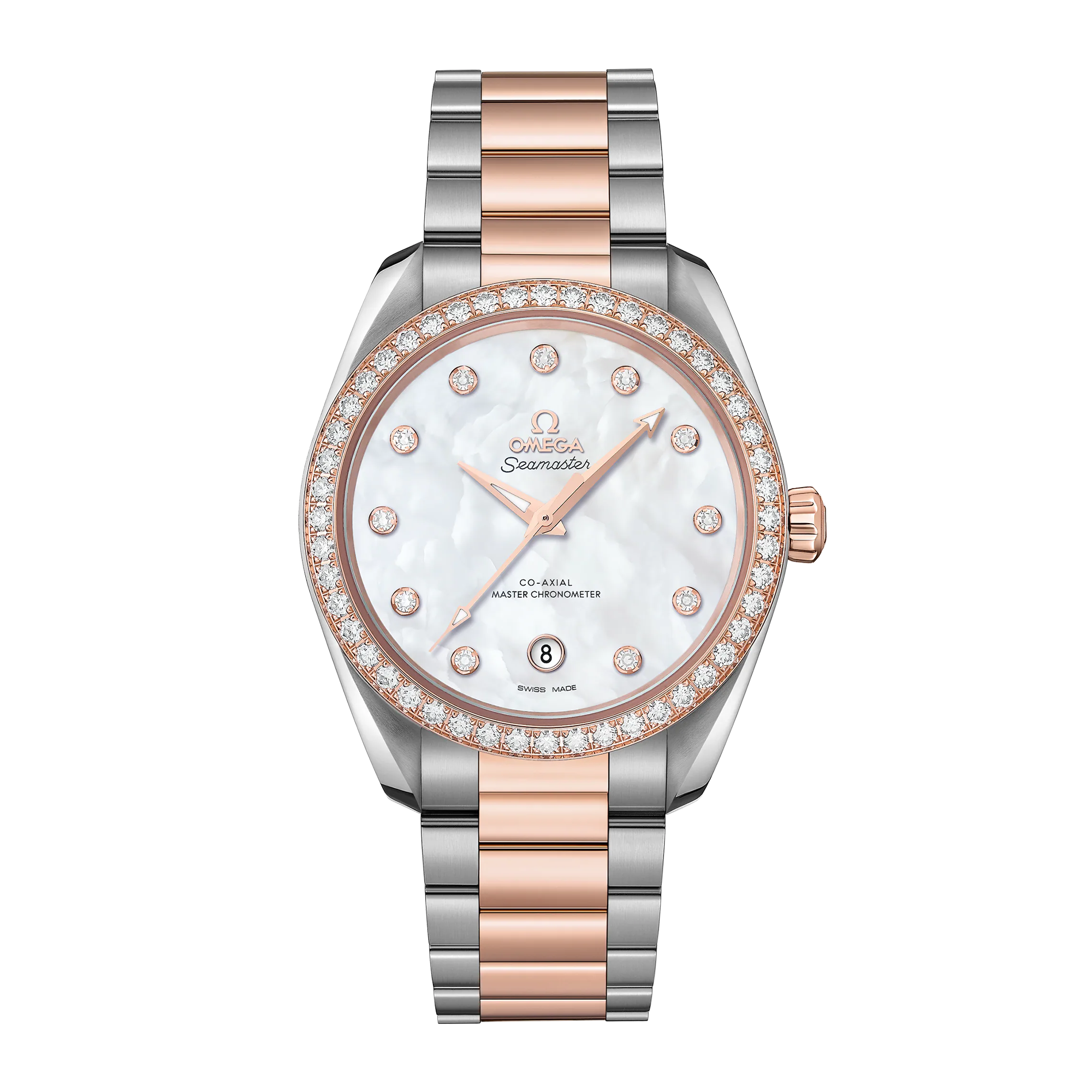 Aqua Terra Rose Gold & Steel Diamond Mother of Pearl Dial 38mm Product Image