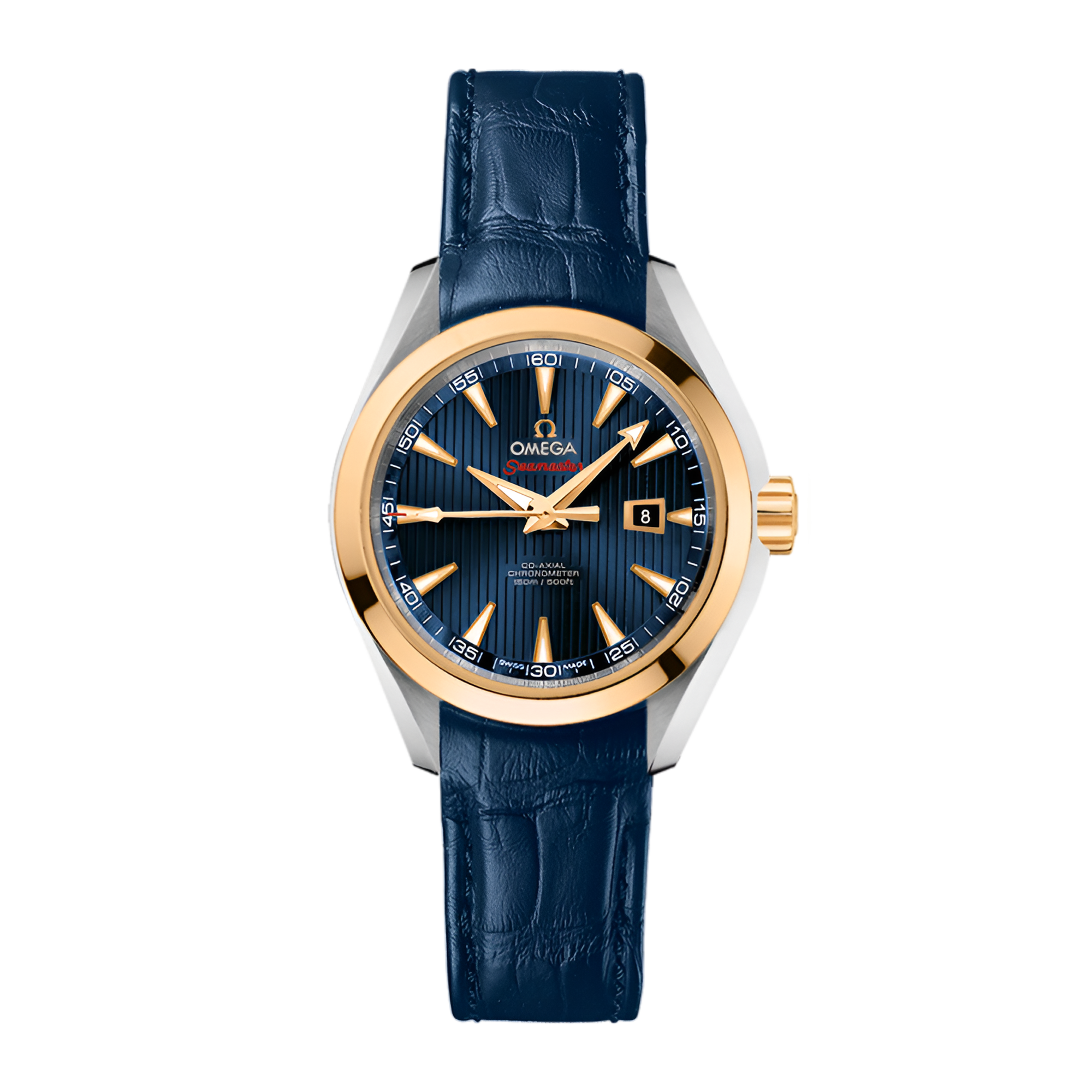 Aqua Terra Yellow Gold & Steel Blue Dial 34mm Product Image