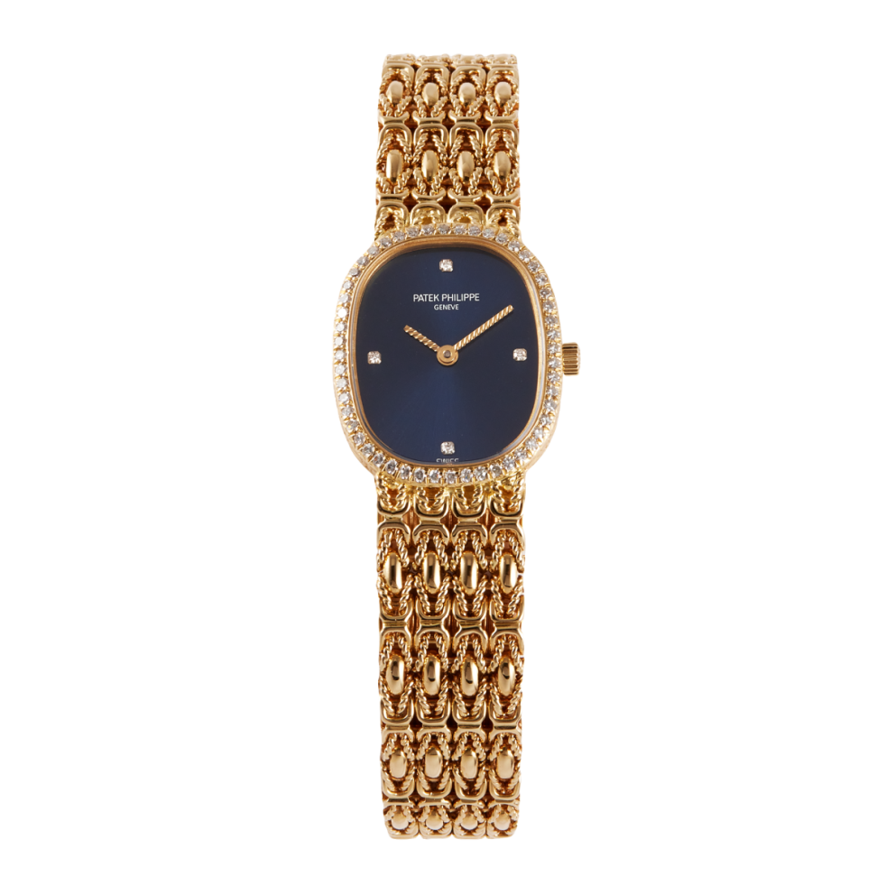 Golden Ellipse Yellow Gold Diamond Blue Dial 20mm Product Image