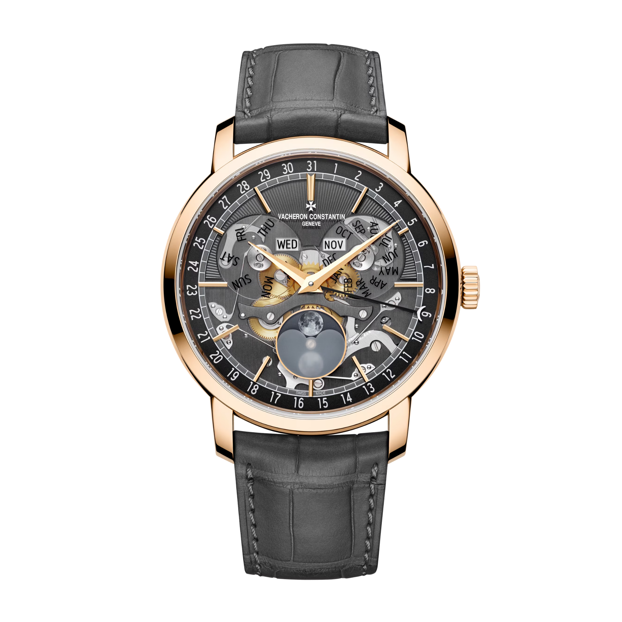 Traditionnelle Complete Calendar Openface Rose Gold 41mm Product Image