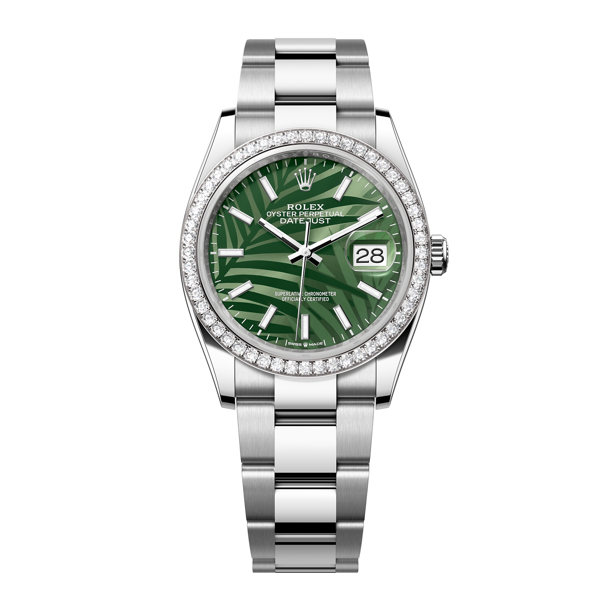 Datejust Steel Diamond Green Palm Dial 36mm Product Image