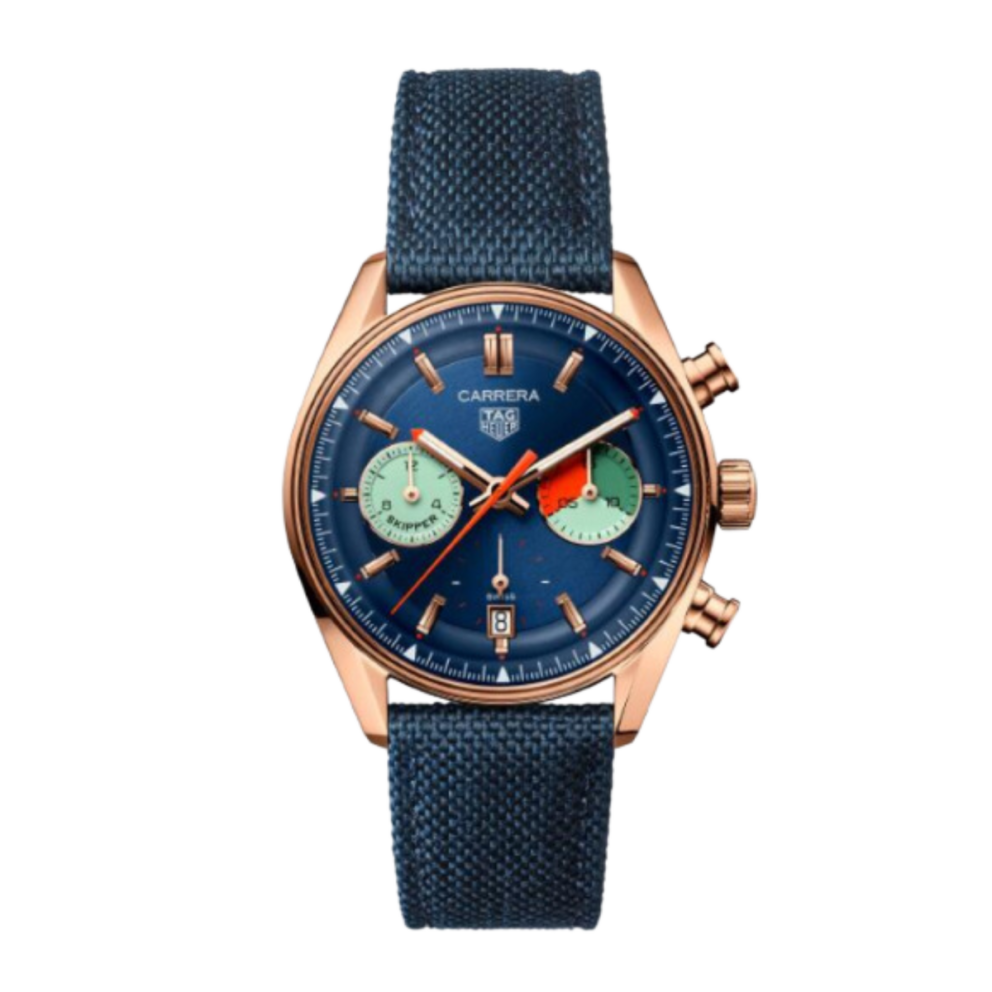 Carrera Chronograph Skipper Rose Gold Blue Dial 39mm Product Image