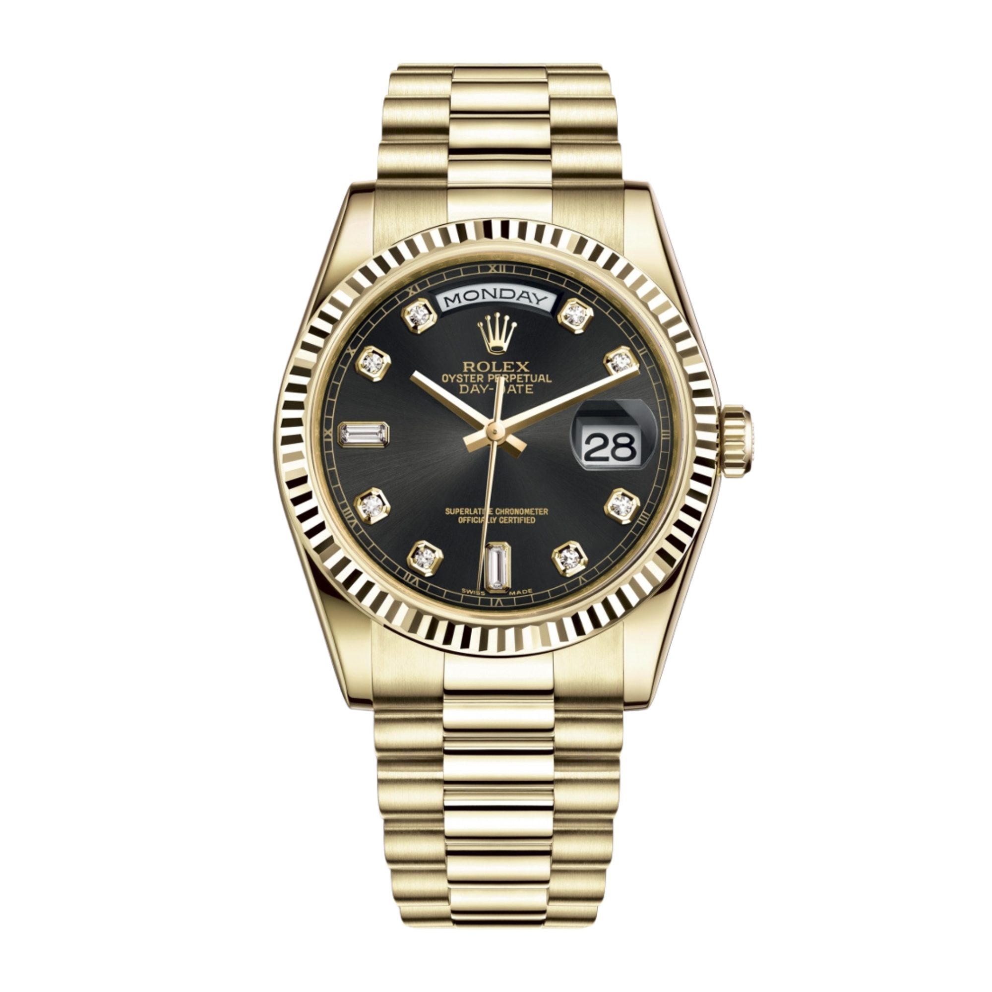 Day-Date Yellow Gold Black Dial 36mm Product Image