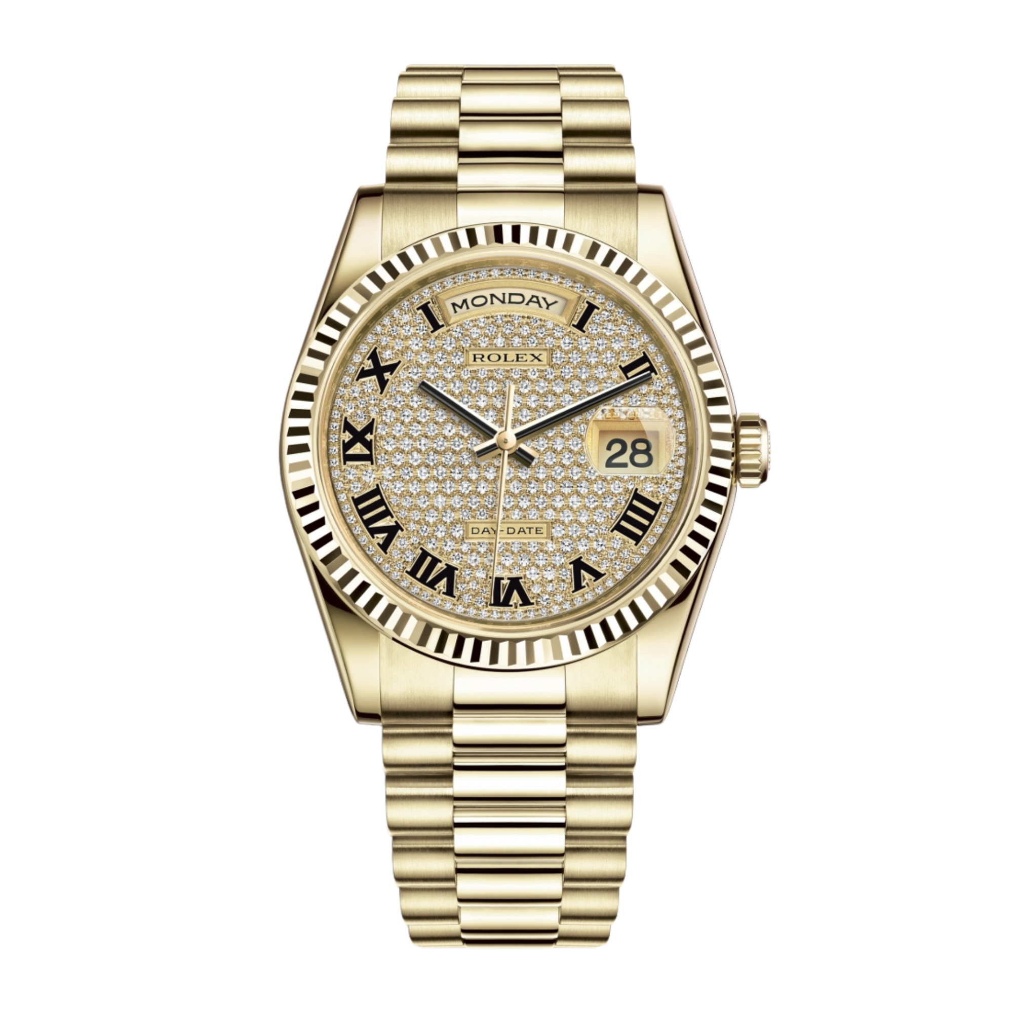 Day-Date 36 Yellow Gold Pave Dial Product Image