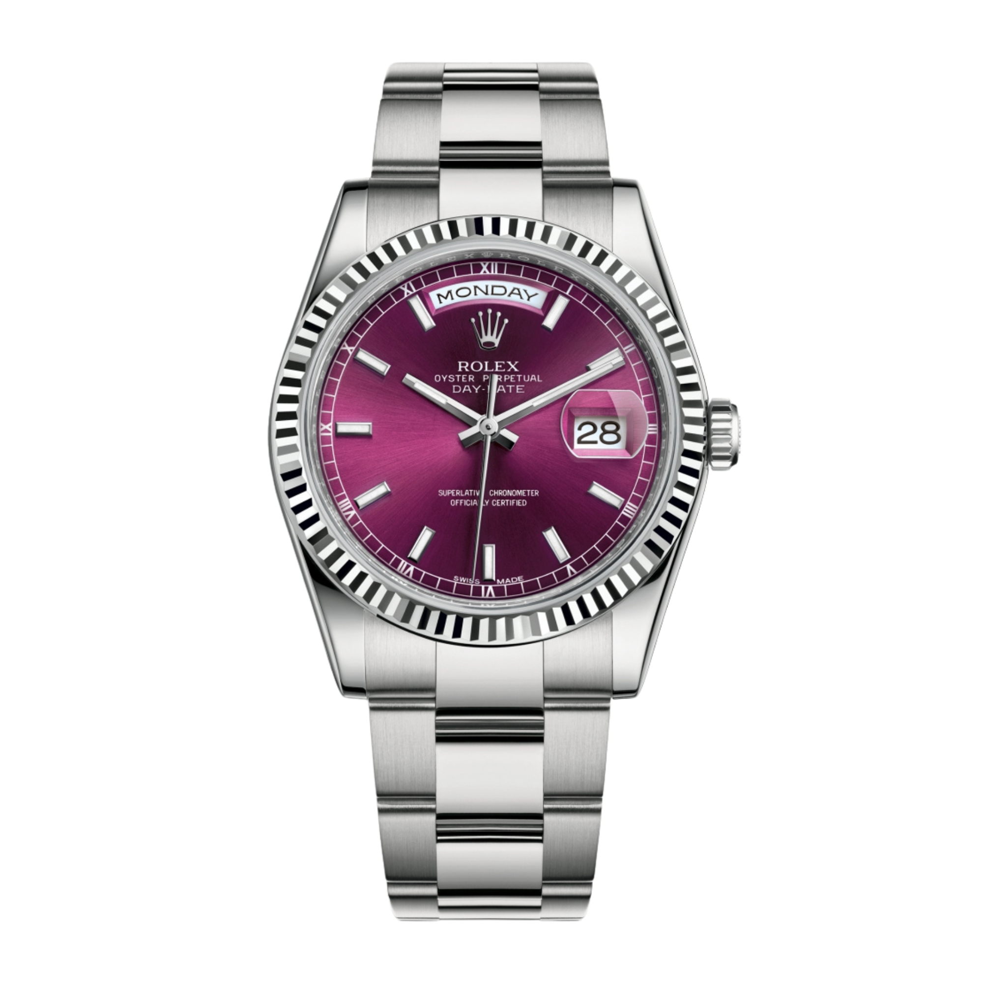 Day-Date 36 White Gold Red Dial 36mm Product Image