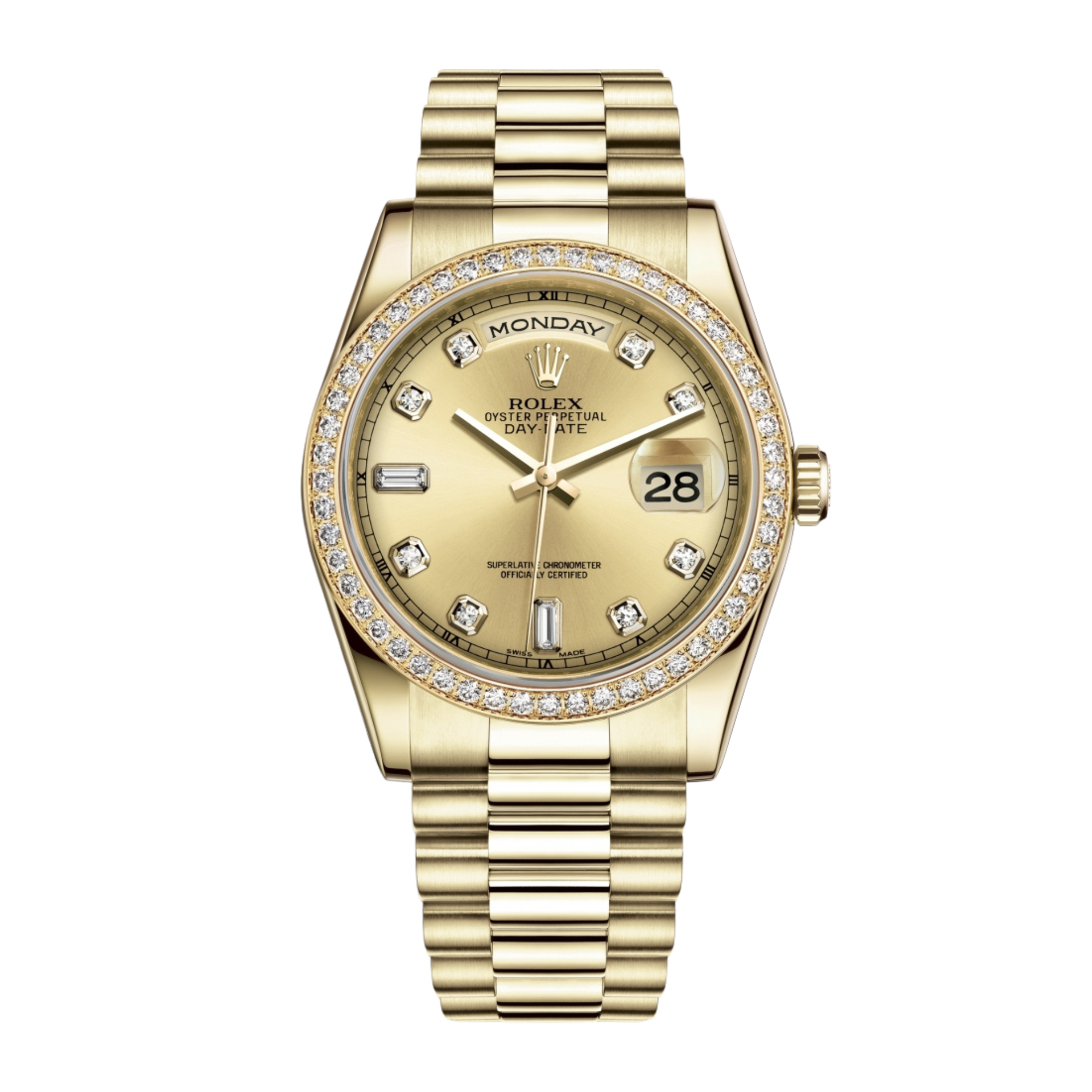 Day-Date Yellow Gold Diamond Champagne Dial 36mm Product Image