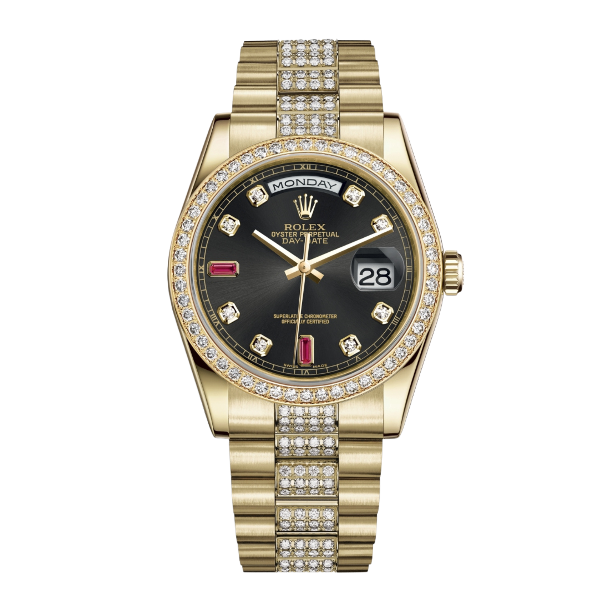 Day-Date 36 Yellow Gold Diamond Black Dial 36mm Product Image