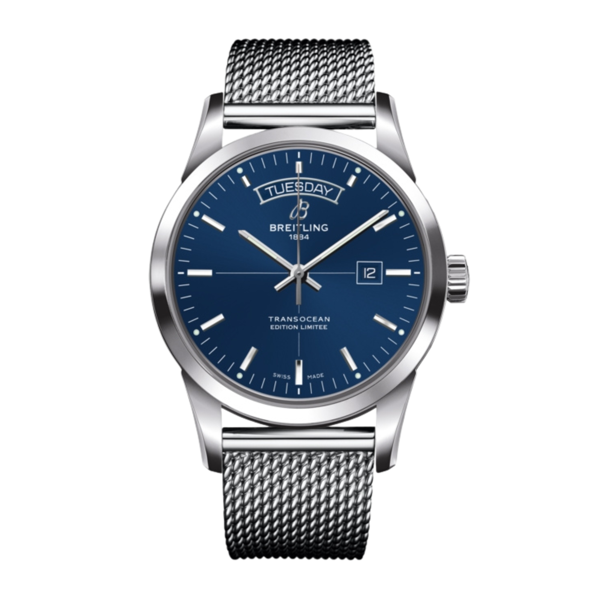 Transocean 43 Day & Date Stainless Steel Blue Dial Product Image