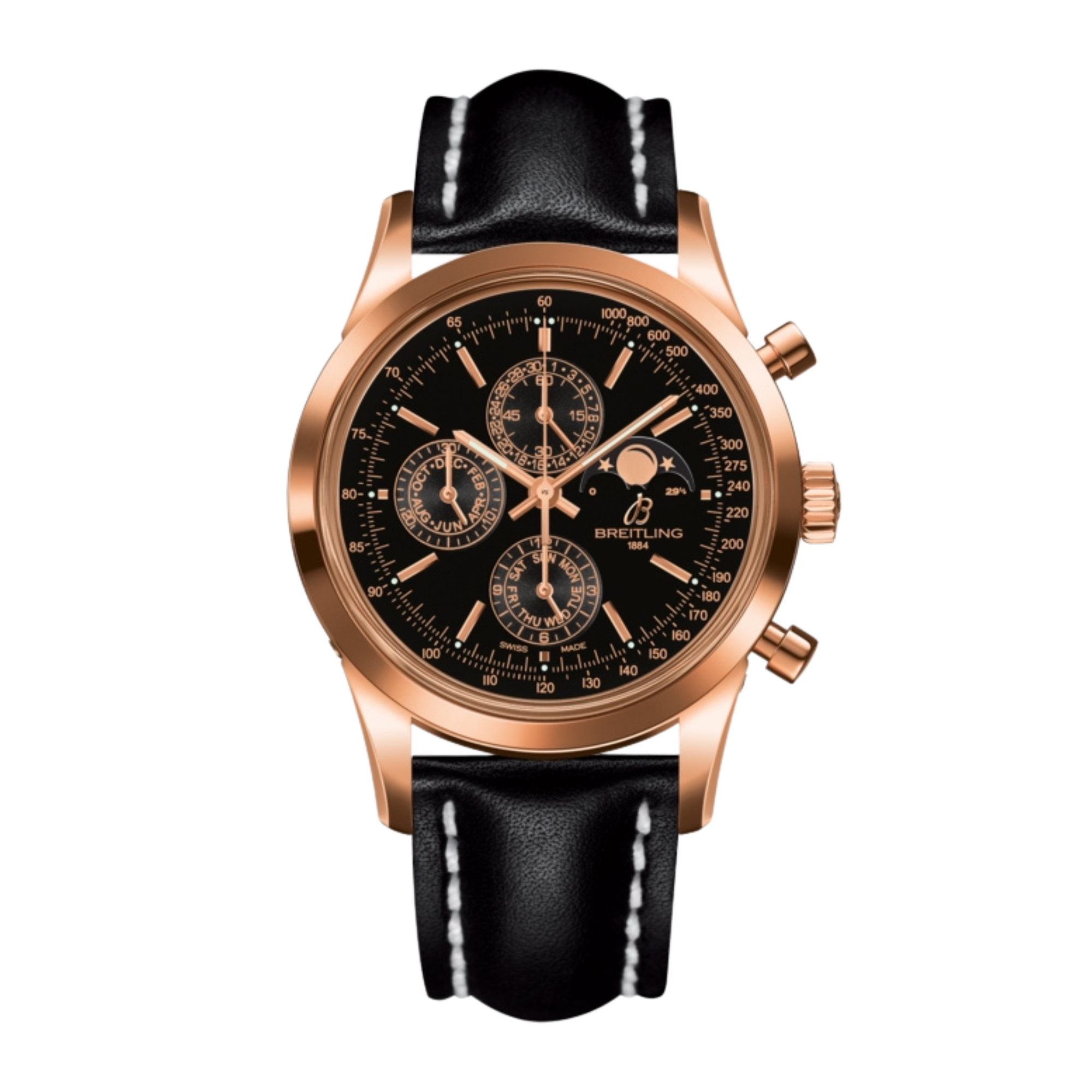 Transocean 43 Chronograph 1461 Stainless Steel Black Dial Product Image