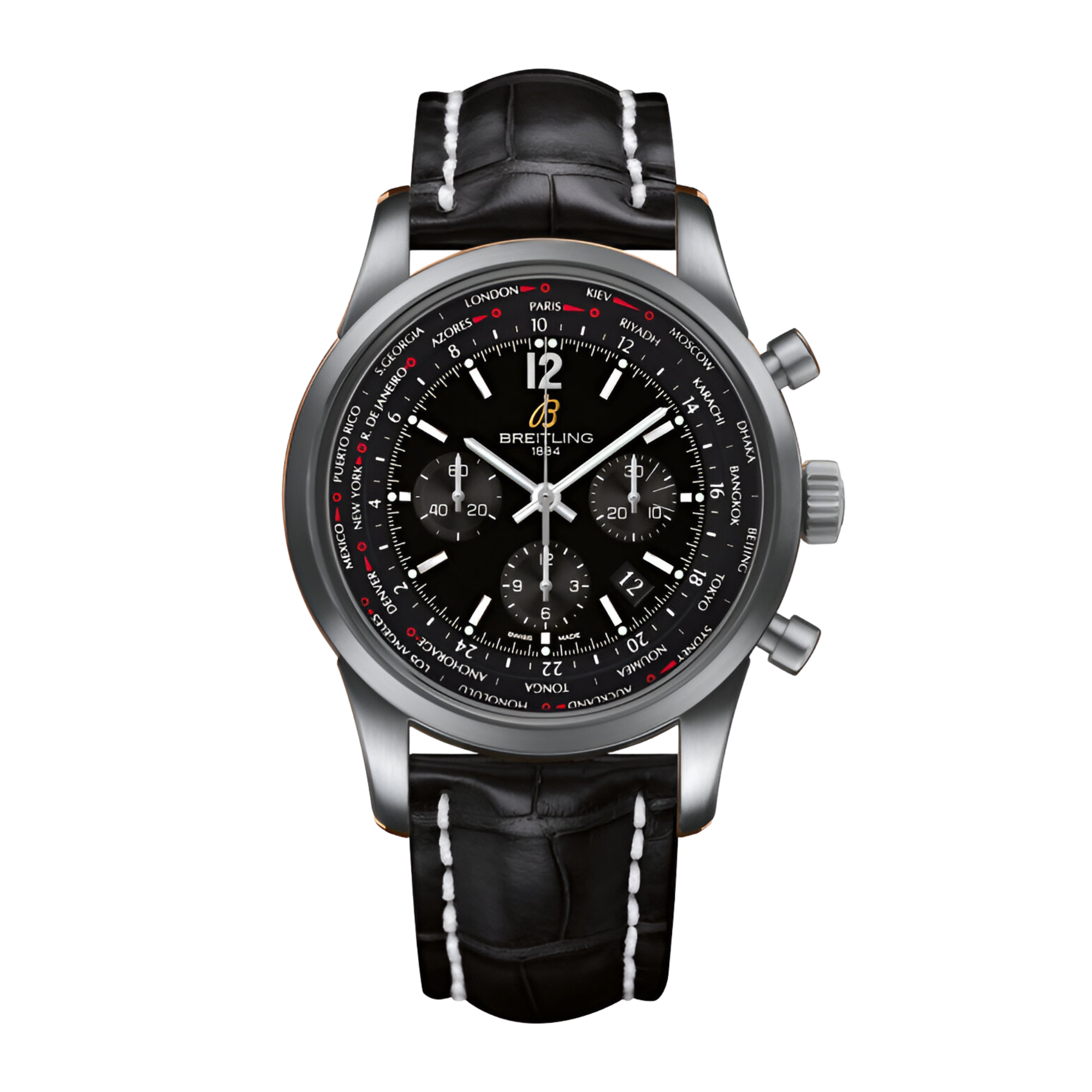 Transocean Chronograph Unitime Pilot Steel Black Dial 46mm Product Image