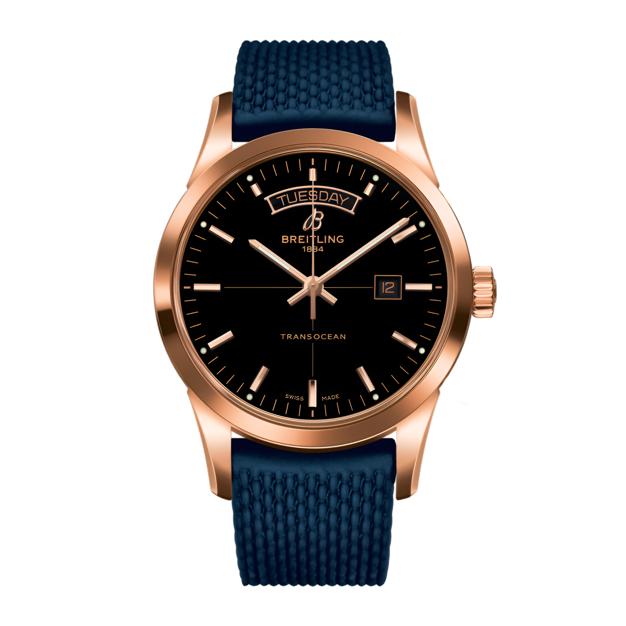 Breitling Transocean Day & Date Rose Gold Black Dial 43mm R4531012