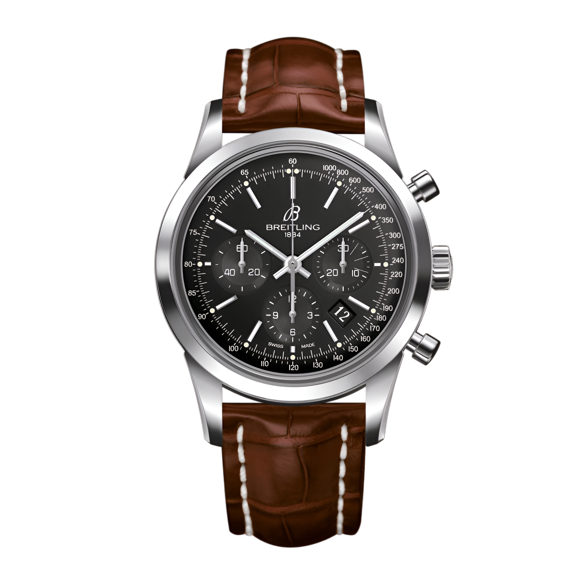Transocean Chronograph Steel Black Dial 43mm Product Image