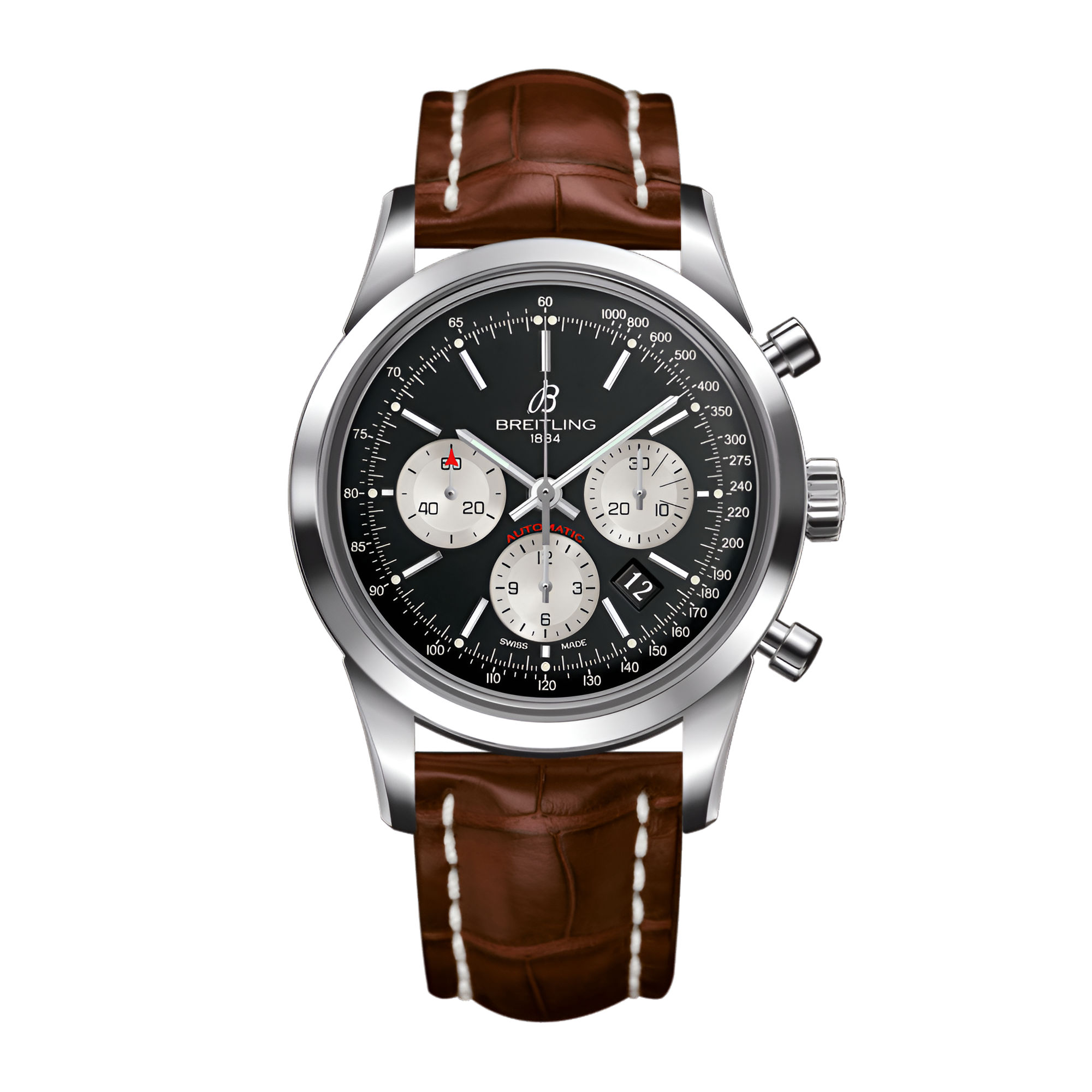 Transocean Chronograph Steel Black Dial 43mm Product Image