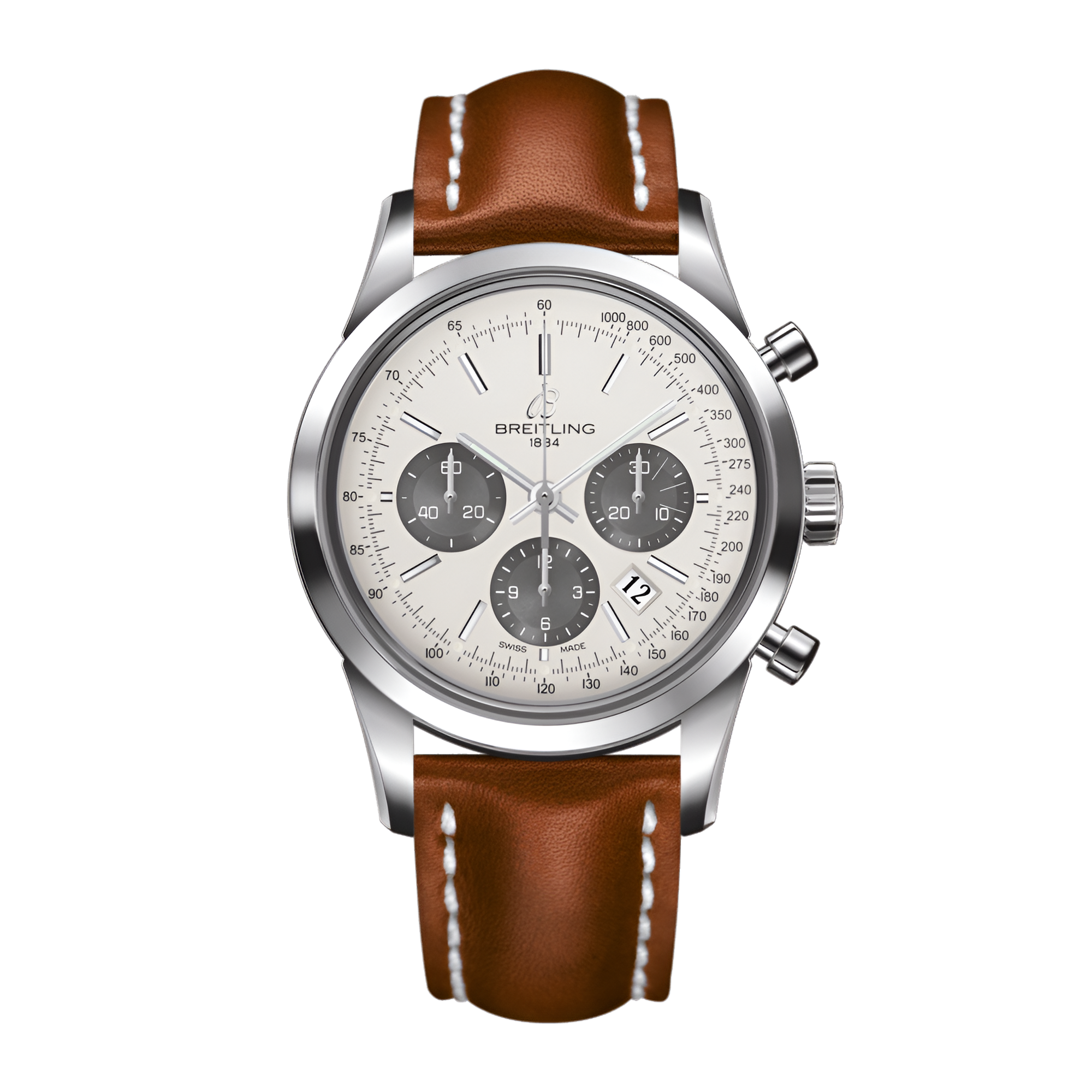Transocean Chronograph Steel Silver Dial 43mm Product Image